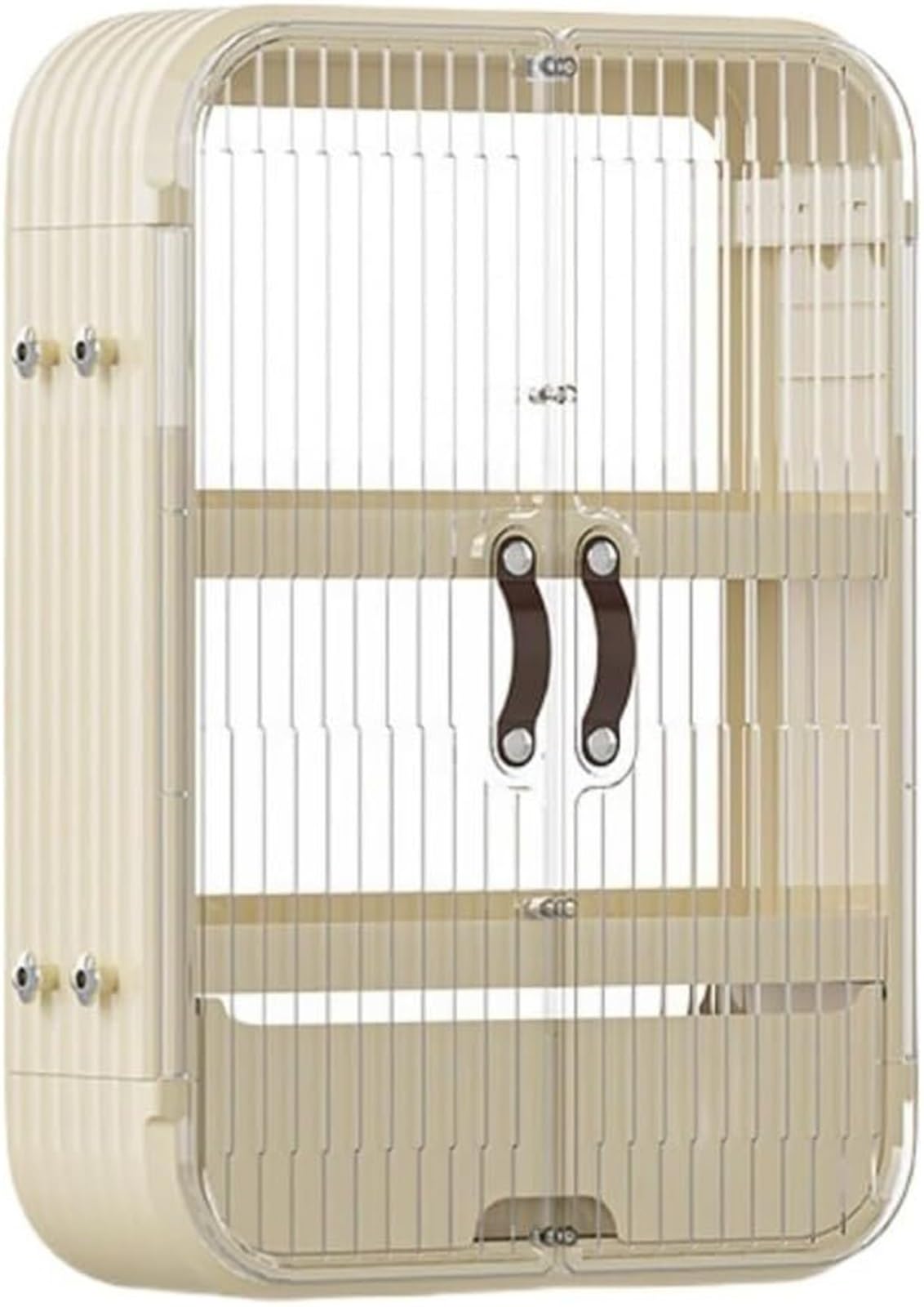 Estante de baño con puertas, estante de almacenamiento multifuncional de plástico para baño, cocina, sala de estar (blanco, 16.9 x 5.3 x 20.9 pulgadas)