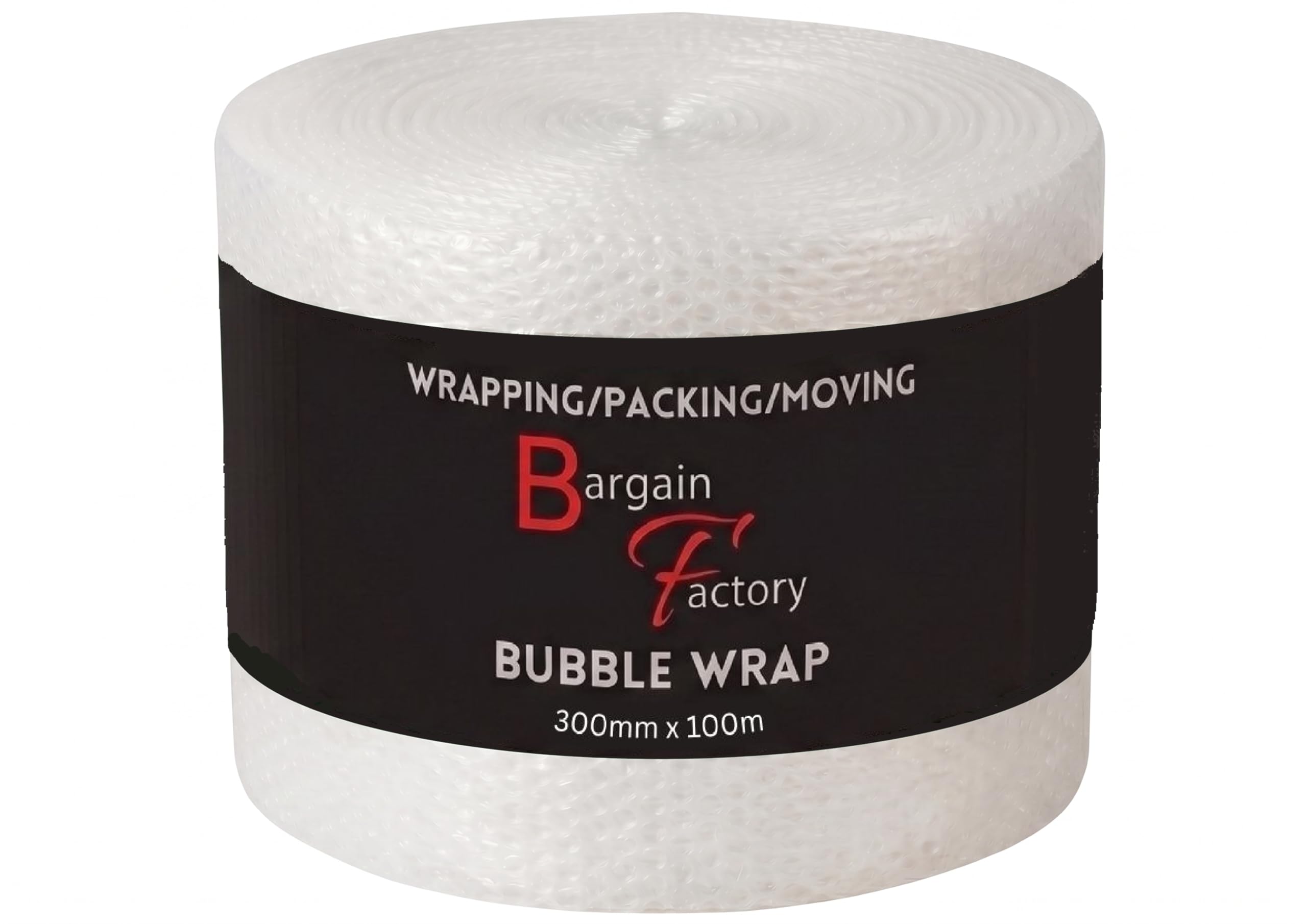 Bargain Factory Clear Extra Large 300Mm X 100M Roll Of Quality Bubble Cushioning Wrap Roll - Strong, Affordable, And Ideal For House Moving, Removals, Packing, Shipping, And Mailing