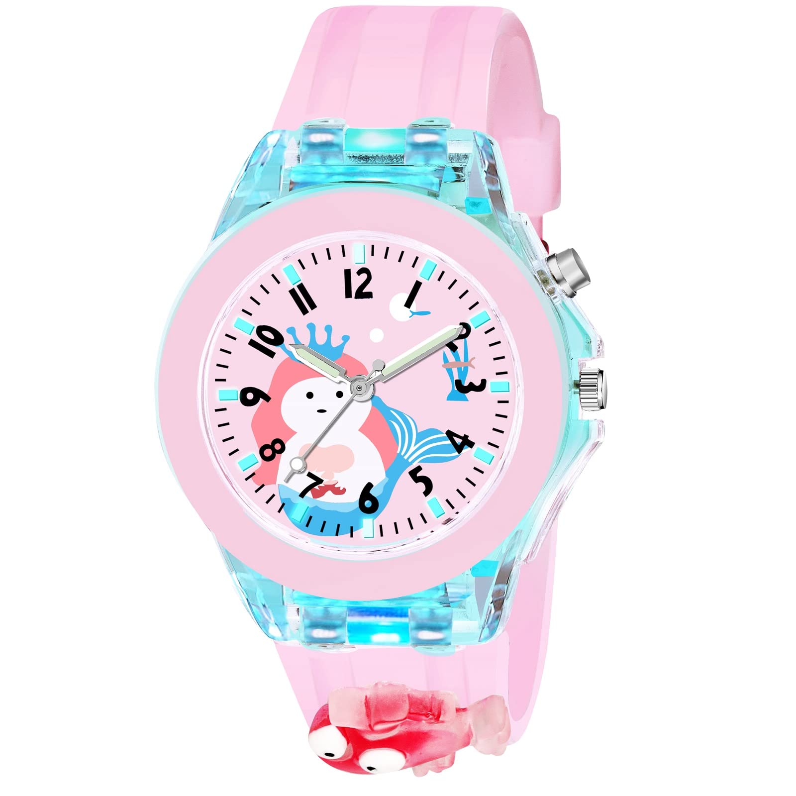 CERO Child Kids Children Cute Cartoon Multi Color Lights Rubber Strap Analog Watch for Girls and Boys (Fish) (B0BX618CSL) Amazon Price History, Amazon Price Tracker