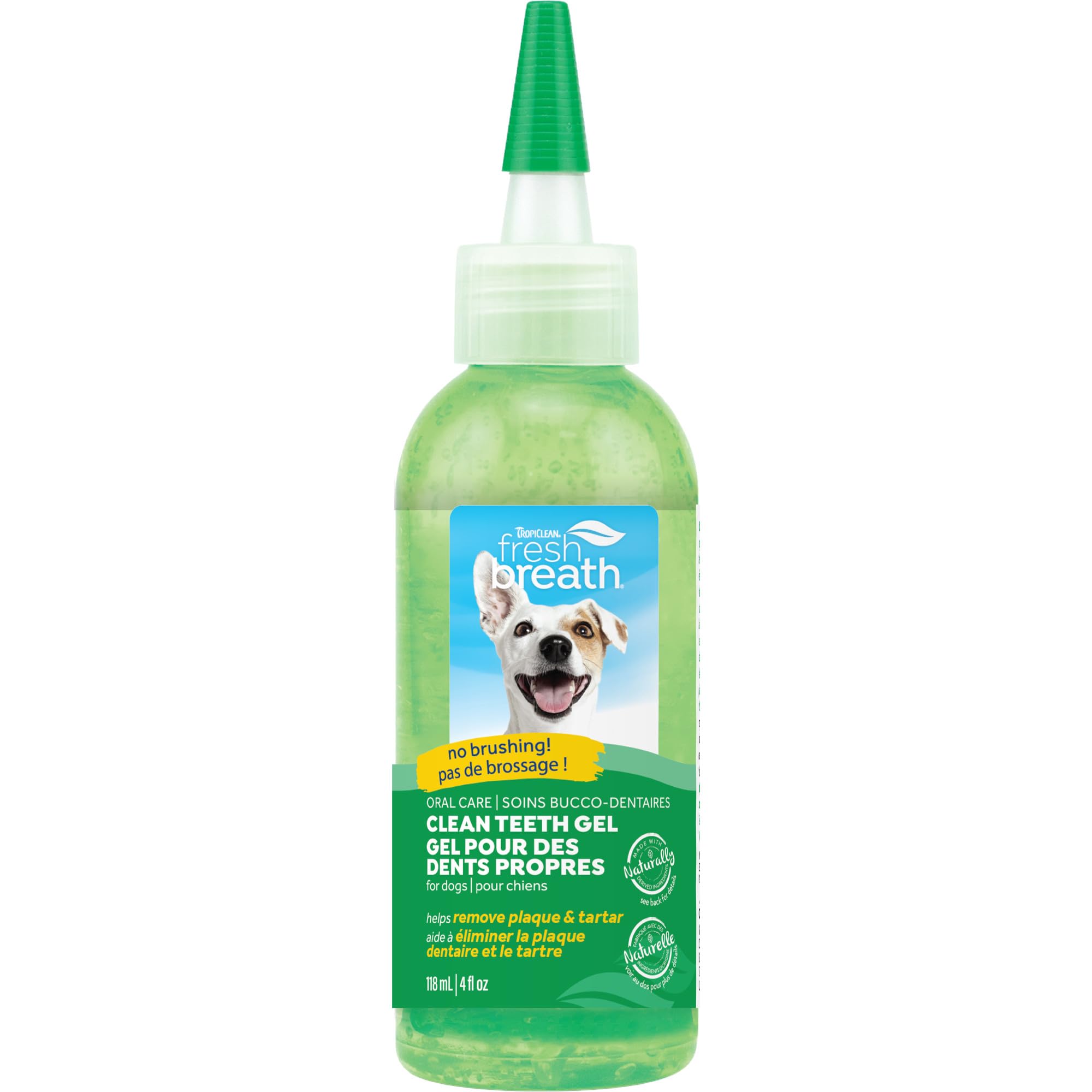 TropiClean Fresh Breath Dog Toothpaste for Teeth Cleaning, Breath Freshener, Easy to Use Plaque & Tartar Remover Gel, No Toothbrush Needed, 4oz.