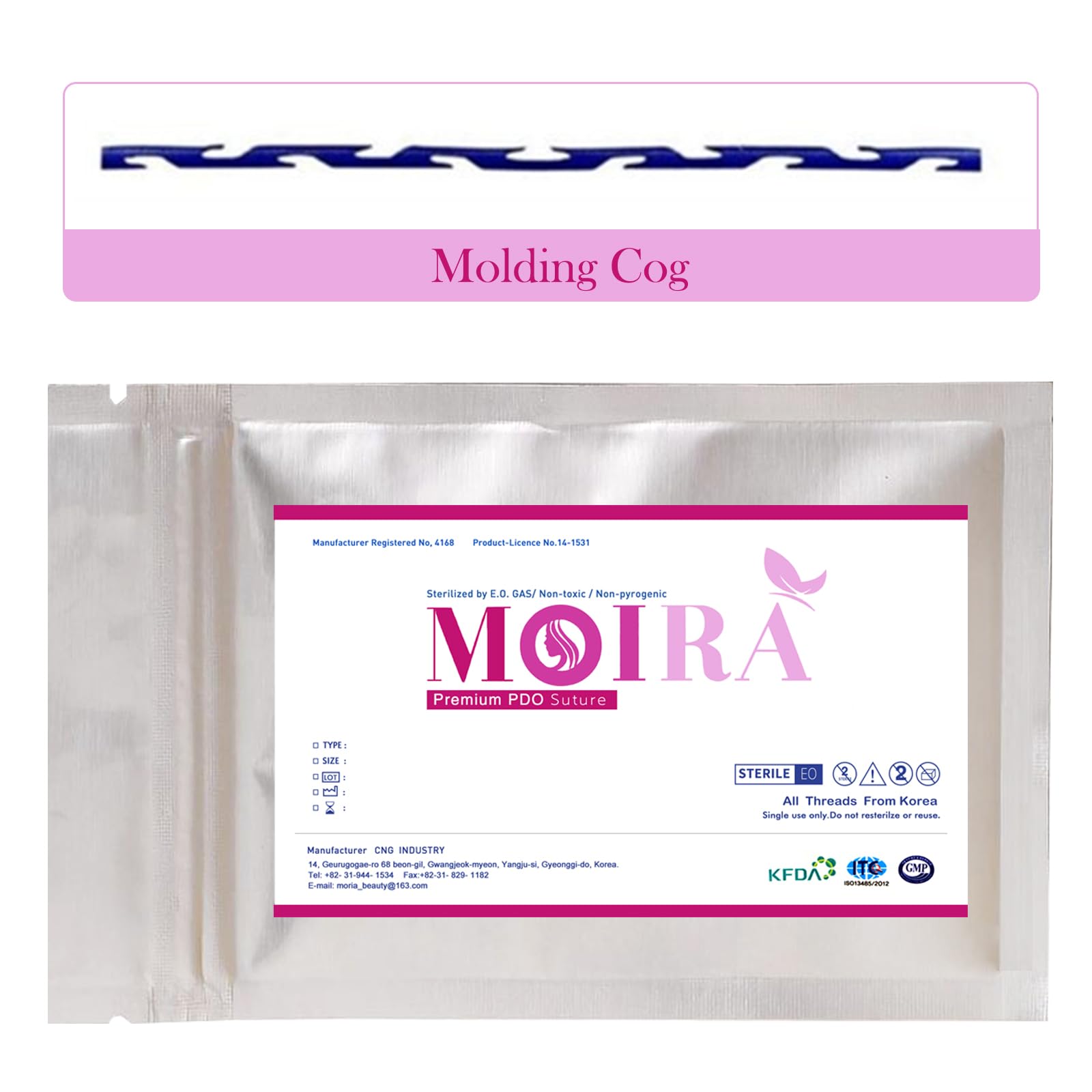 PHYMATMOIRA Pdo Cog Threads for Face Lift, Gift for Mother's Day Pdo Molding Cog Type, 18G100mm, 20Pcs, W Blunt-Type