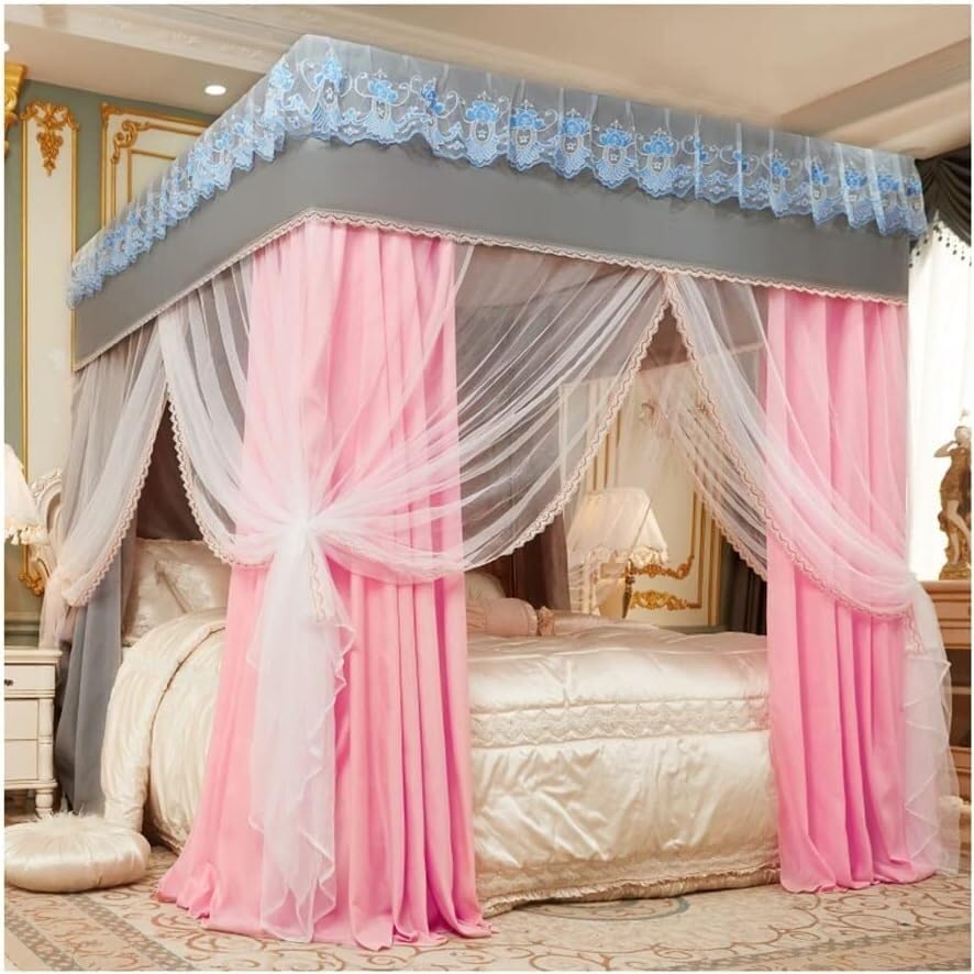 Mosquitera cortina para litera de princesa en decoración dormitorio