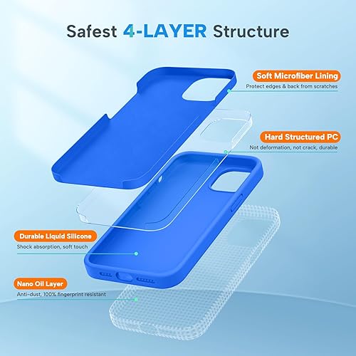 Miniatura 5 de Miracase - Funda diseñada para iPhone 13 Pro Max con protector de pantalla y forro de microfibra suave antiarañazos, funda de silicona líquida a