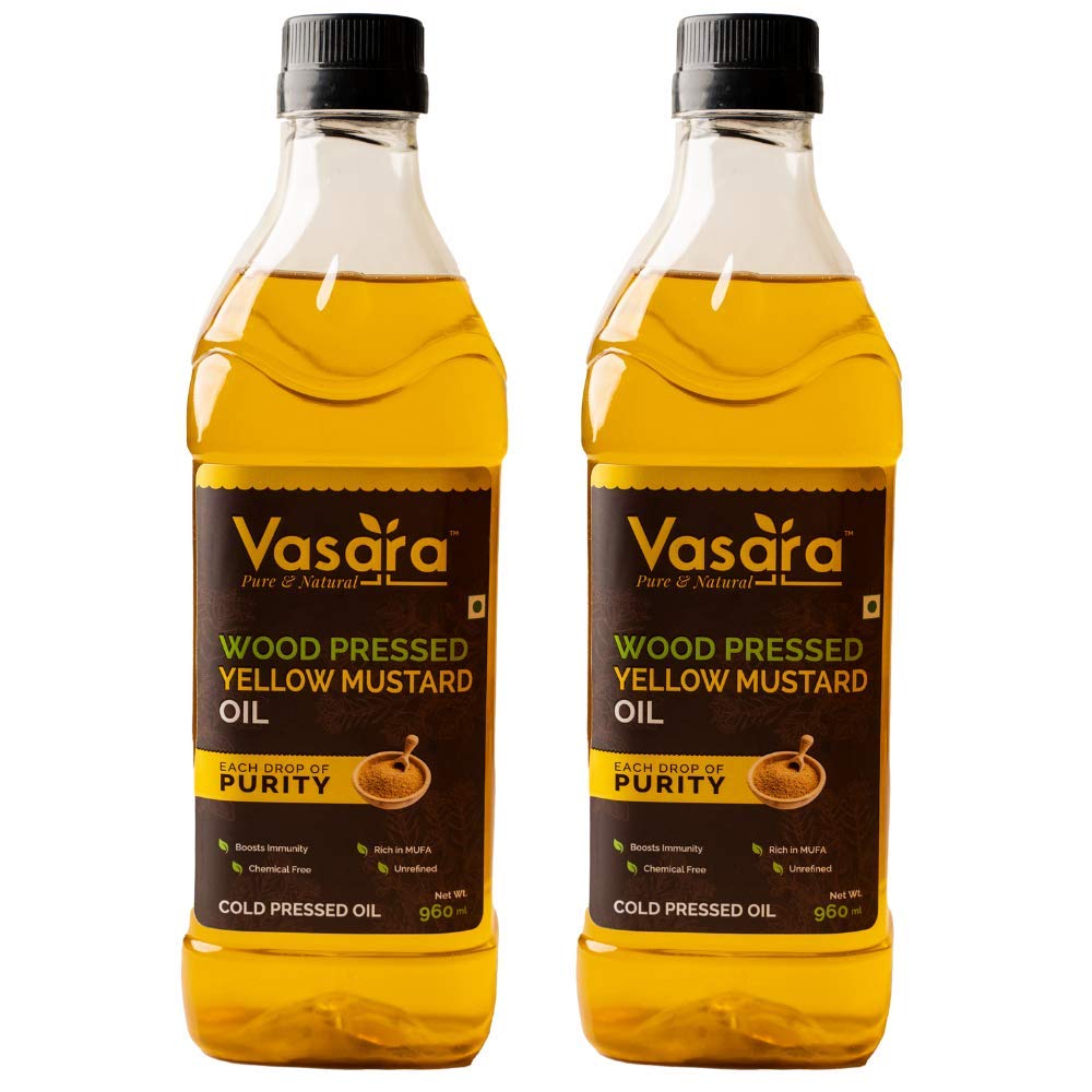 VASARA 2L Cold Pressed Yellow Mustard Oil, | Pure & Organic | Kachi Ghani/Kolhu/Wooden Chekku Ka Tel/Chemical-Free/Natural Cooking Oil) - 2 Litres (B08XM8JC3L) Amazon Price History, Amazon Price Tracker