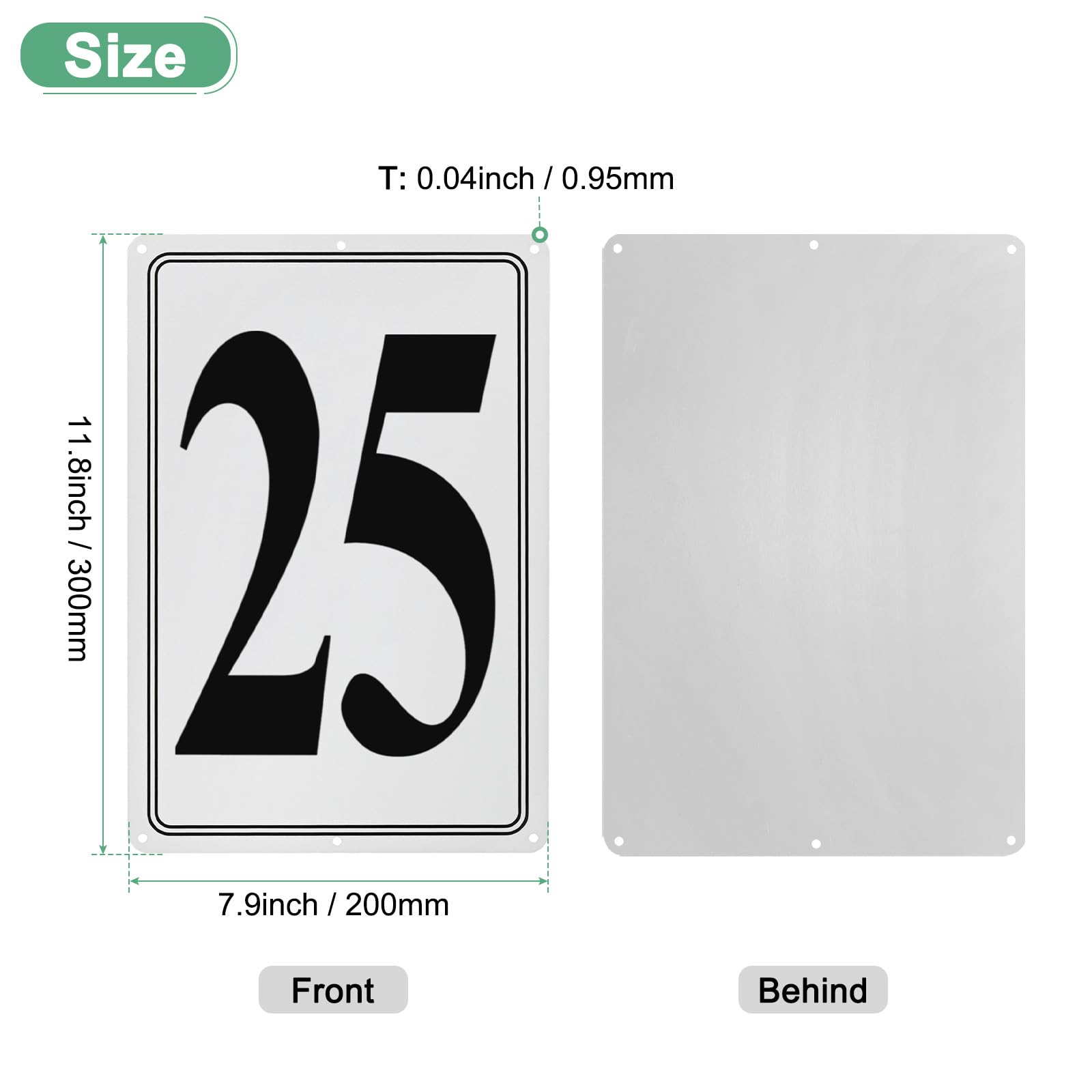 M METERXITY Aluminum Number Sign 25, 11.8 Inch House Numbers and Metal Letters, Parking Spot Letter Signs - Image 3