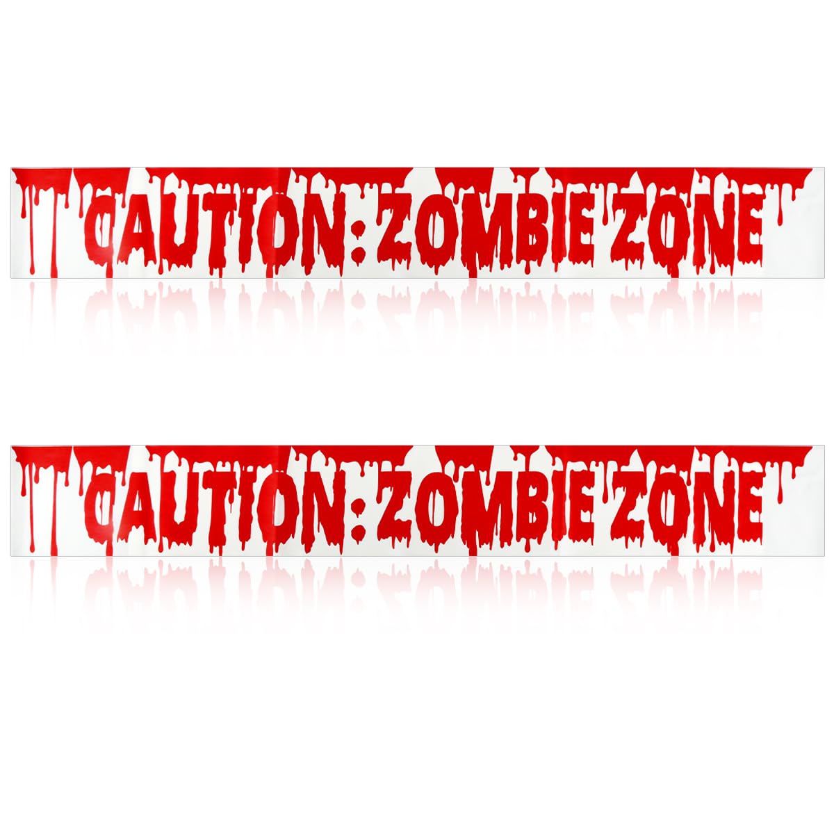 Thyonta 2 Pcs Bloody Zombie Caution Tape - Fake Blood Bold “CAUTION” Warning Frightful Fun Reusable Halloween Decorations for Parties, Homes, Bars & Entranceways