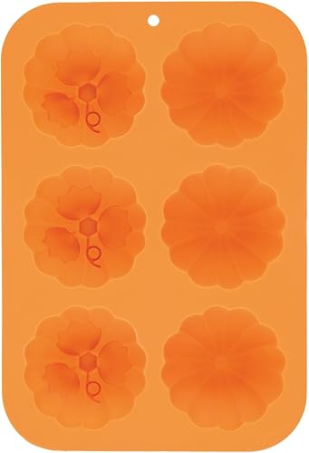 Miniatura 4 de Supreme Housewares Molde de calabaza para pastel de 6 cavidades, juego de 2 moldes de silicona para cupcakes de calabaza, dulces y chocolate, molde