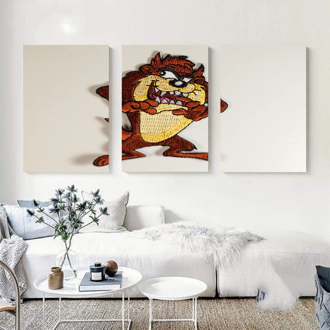 VERRE ART Printed Framed Canvas Painting for Home Decor Office Studio Wall Living Room Decoration (46x27inch (3Parts) Wrapped) - Taz Logo