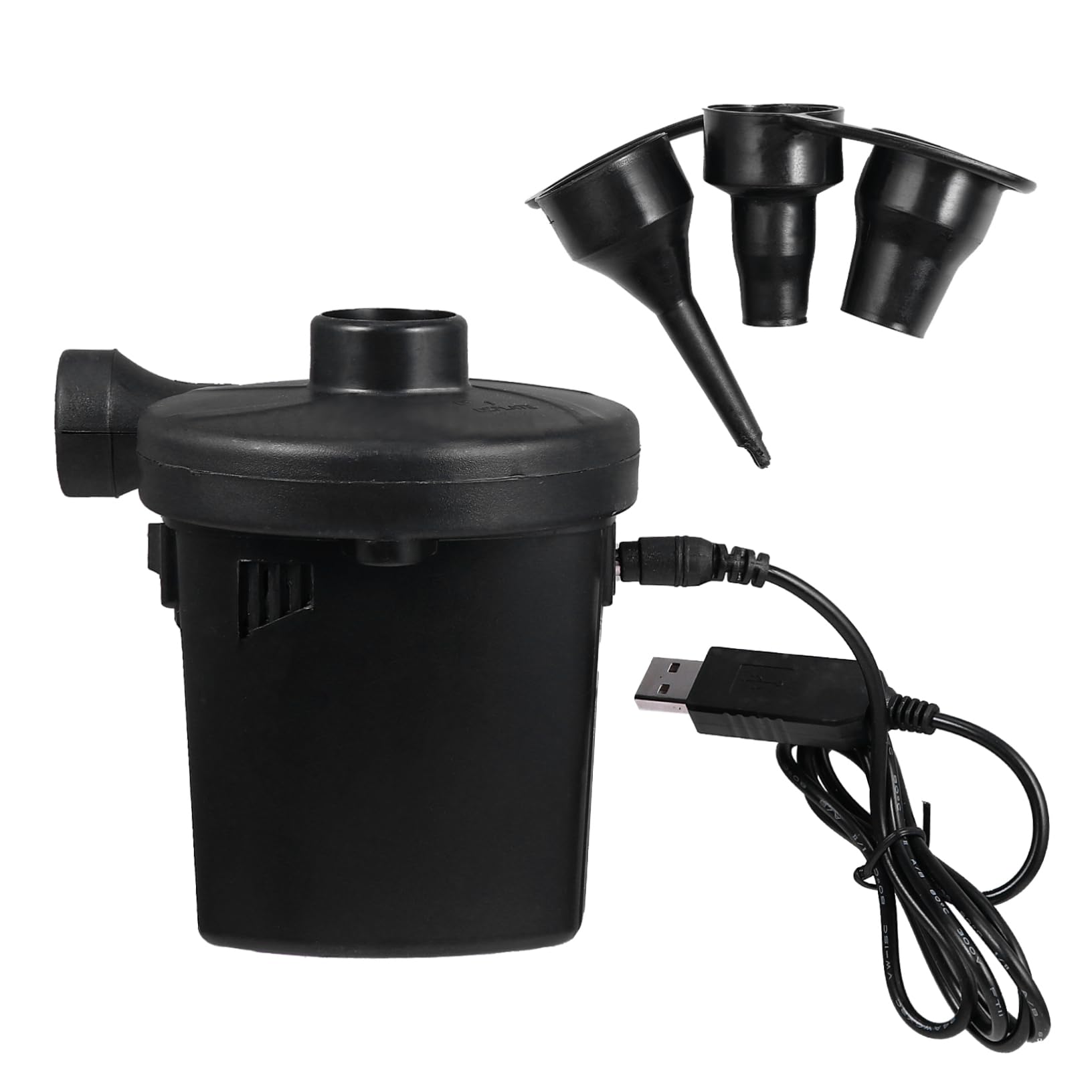 Cabilock Fast Inflate/Deflate Electric Pump Rechargeable Inflatable Pump 3 Nozzles