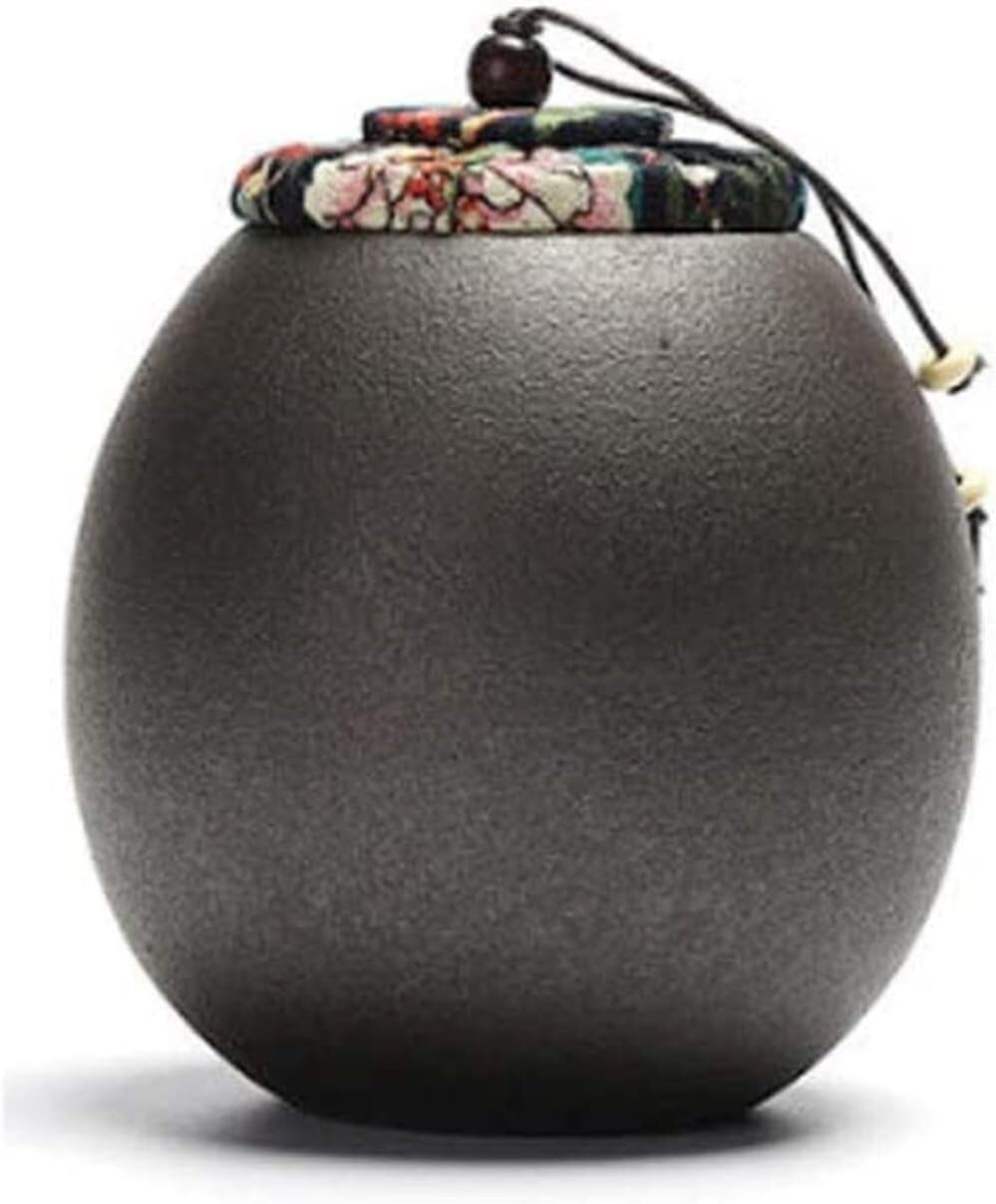 ByNGSDCC Ceramic Tea Jar, 4.7" Ceramics Traditional Caddy Sugar Canister Sealed