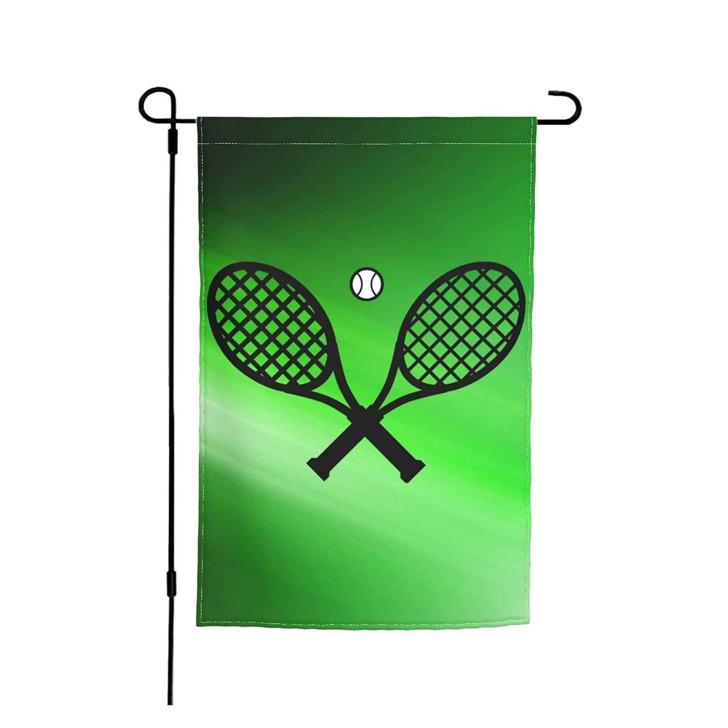 Crossed Racket And Tennis Garden Flag-12 X 18 Inch Double Sided Yard Flag For Home Outdoor Garden And Farm Decor