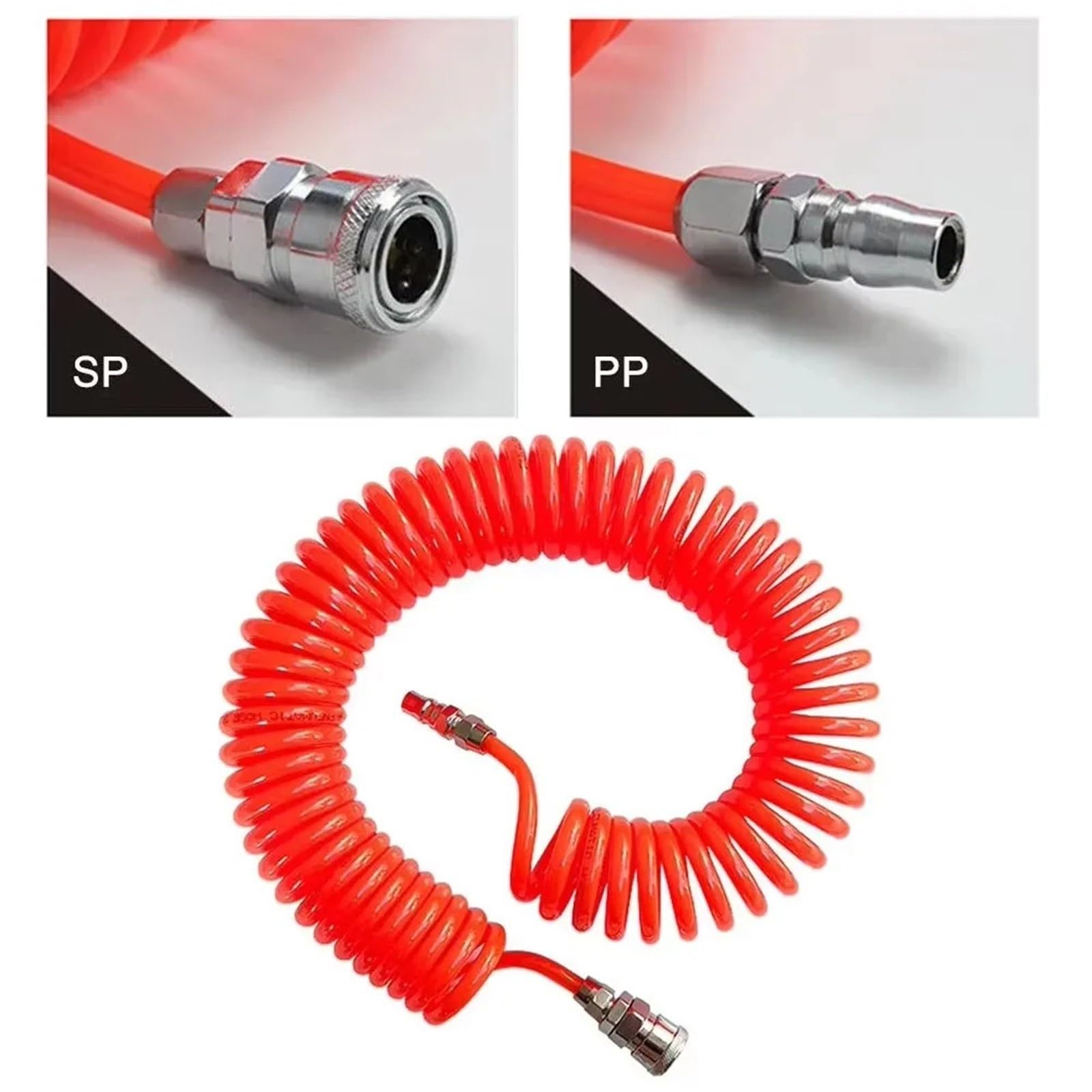 1pc Pneumatic Tools Hose Spiral Pipe Air Compressor Hose Air Compressors Outer Diameter(12M)