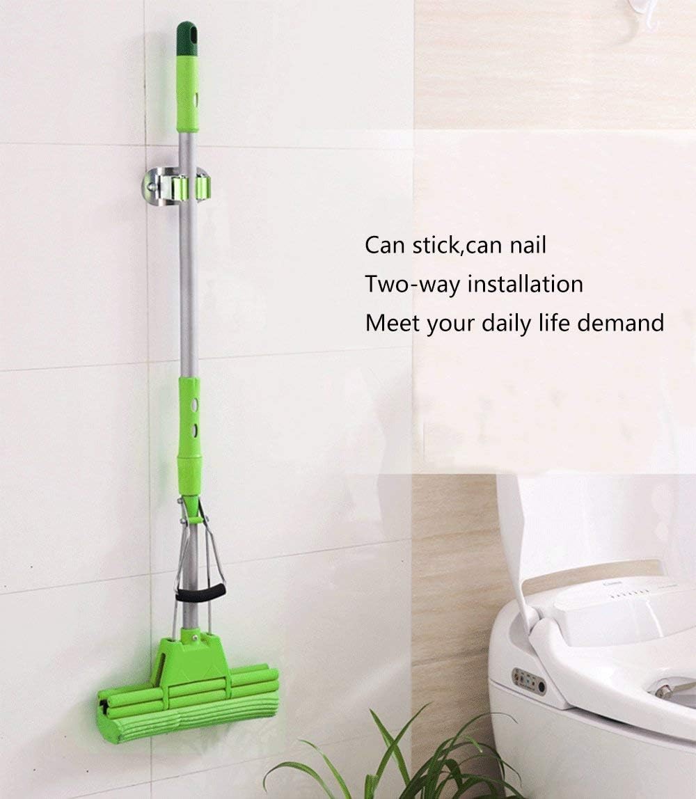 Bеѕt Cуbеr Dеаlѕ 🔥 LYASI Stainless Steel Mop and Broom Holder, Dual-Purpose Wall Mounted Mop Broom Organizer with 2 Pcs 3M Self Adhesive and Double Screws,Bathroom Kitchen Organizer Rack with Spring Clip Design