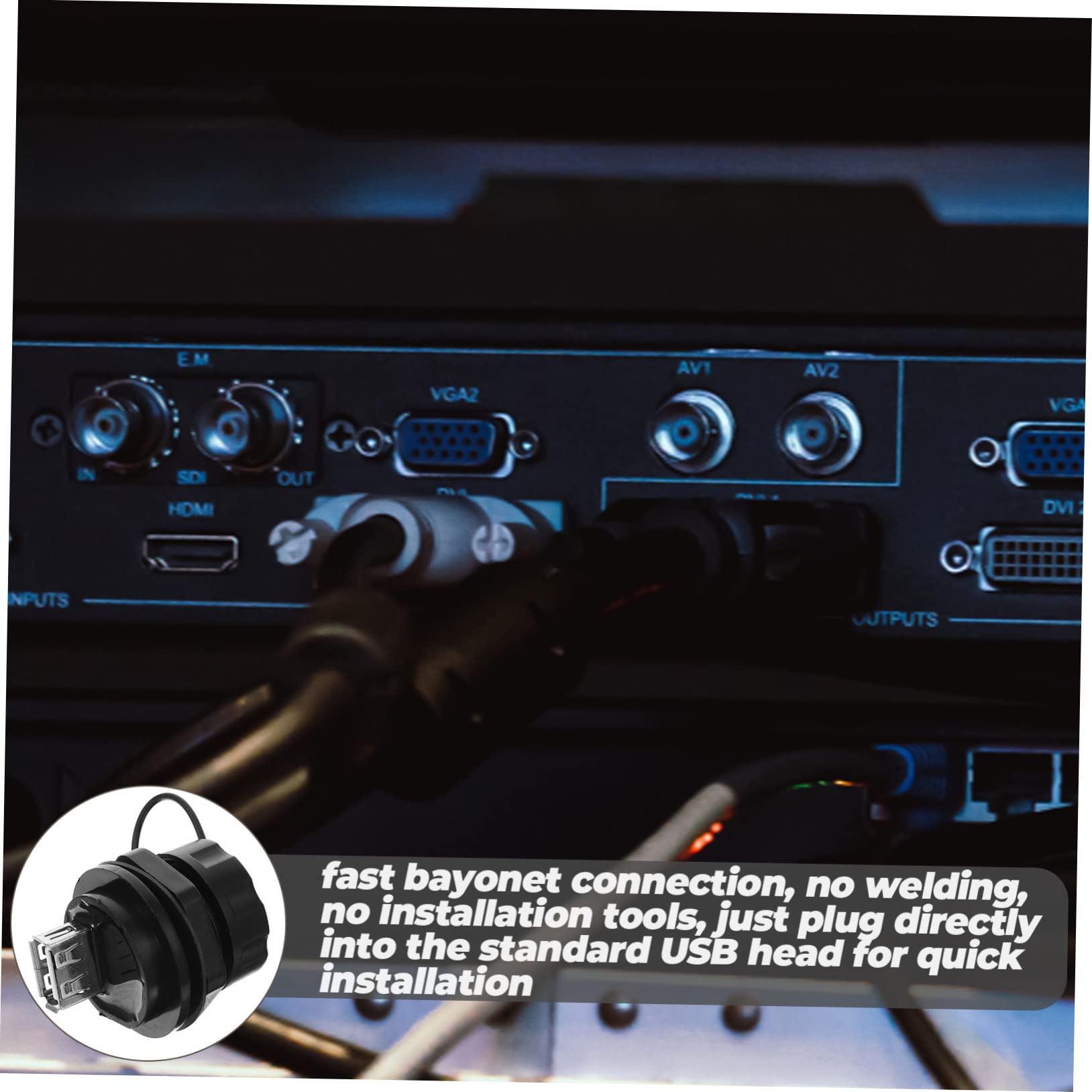 UKCOCO 5stücke USB Pass-Through Adapter Mit Wasserdichtem Design Für Dual-Female- Für Motorräder Und Yachten Schnelle Installation Hohe Übertragungsgeschwindigkeit Bis Mbps