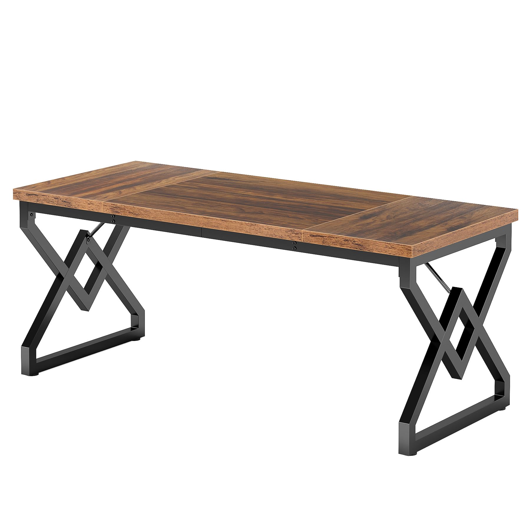 Tribesigns Scrivania, 160 x 70 x 75 cm Grande scrivania per ufficio con piano in legno extra spesso e struttura in metallo, postazione di lavoro, scrivania direzionale da studio per l'ufficio di casa
