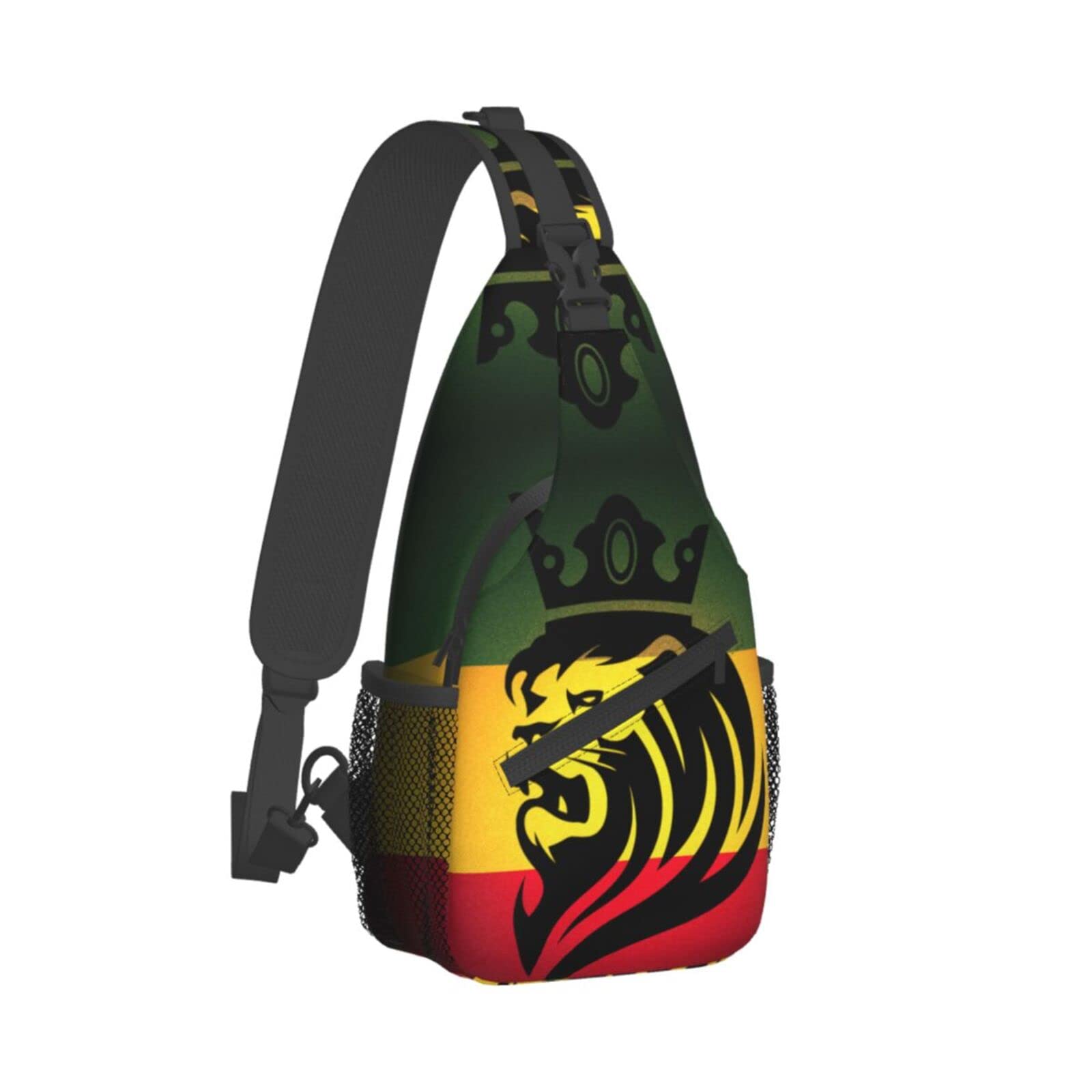 xinchenxin Jamaican Lion Flag Crossbody Sling Backpack for Women & Men Chest Sling Backpack Casual for Travel Hiking