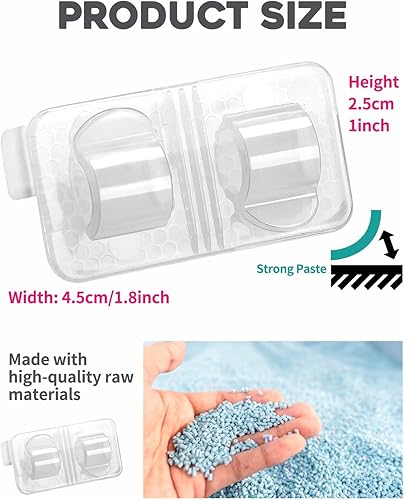 Miniatura 2 de Ganchos para tira de luces transparentes para exteriores, paquete de 50 clips de luz para exteriores con tiras adhesivas grandes impermeables