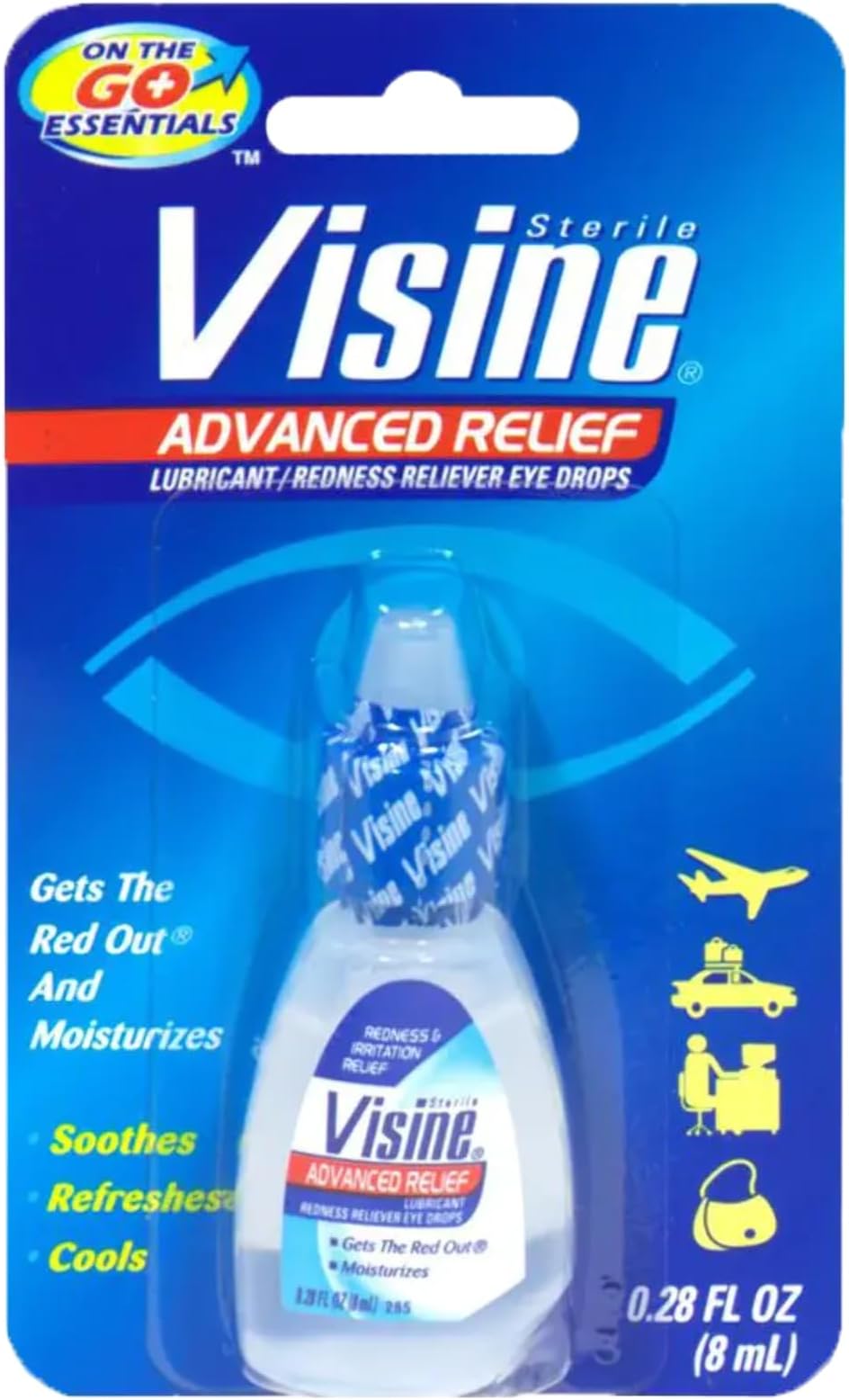Visine Red Eye Hydrating Comfort Redness Relief and Lubricant Eye Drops to Help Moisturize and Relieve Red Eyes 0.28 fl. oz