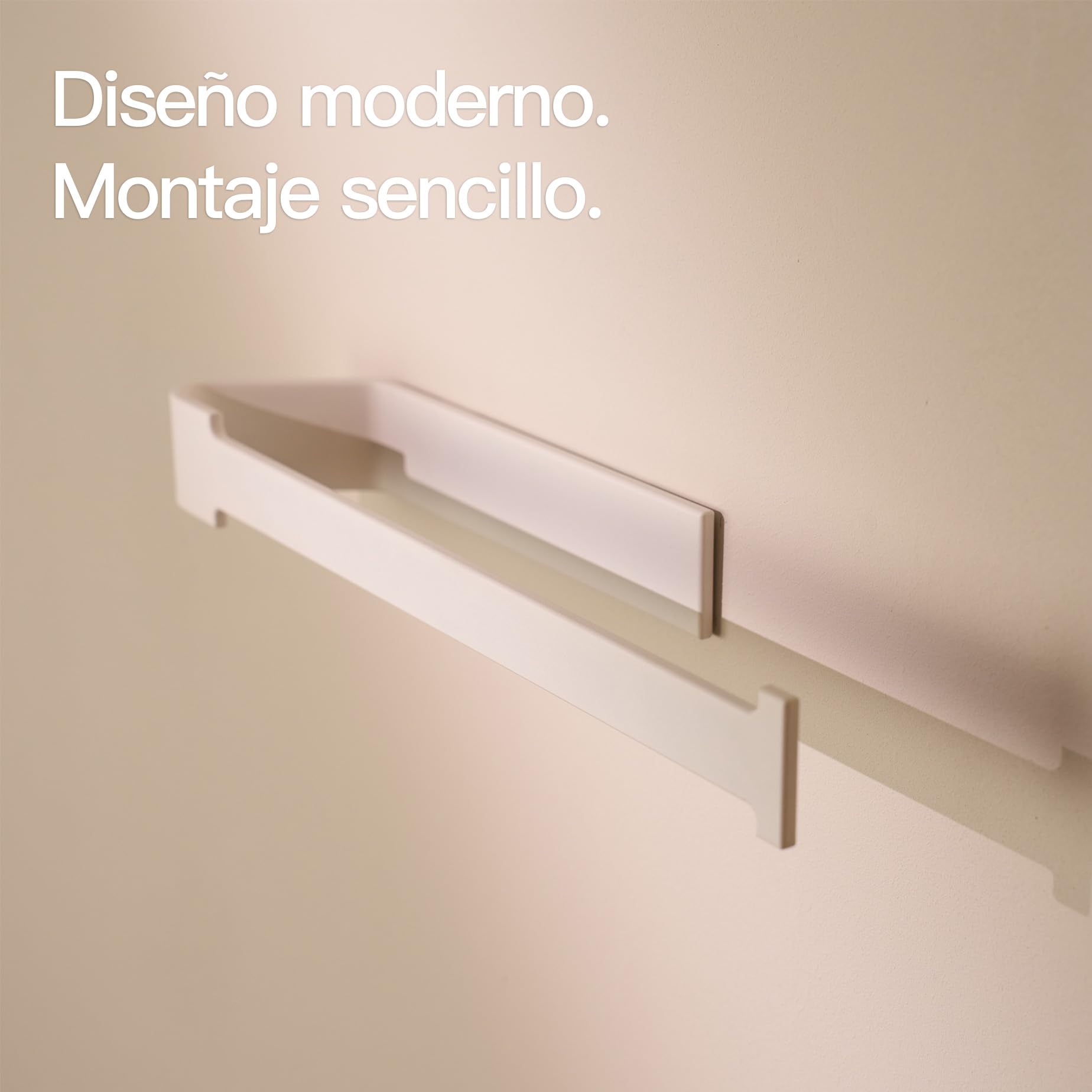 Design Hamburgo Portarrollos Papel Cocina Adhesivo | Sin Taladrar | Montaje en Pared o Bajo Gabinete | Diseño Moderno | Accesorios de Cocina (Blanco Mate)