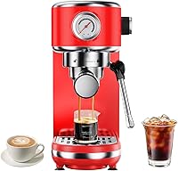 Vista 16 de Máquina de café expreso con espumador de leche, cafetera de espresso a presión de 20 bares, con tanque extraíble de 44 onzas, cafetera compacta