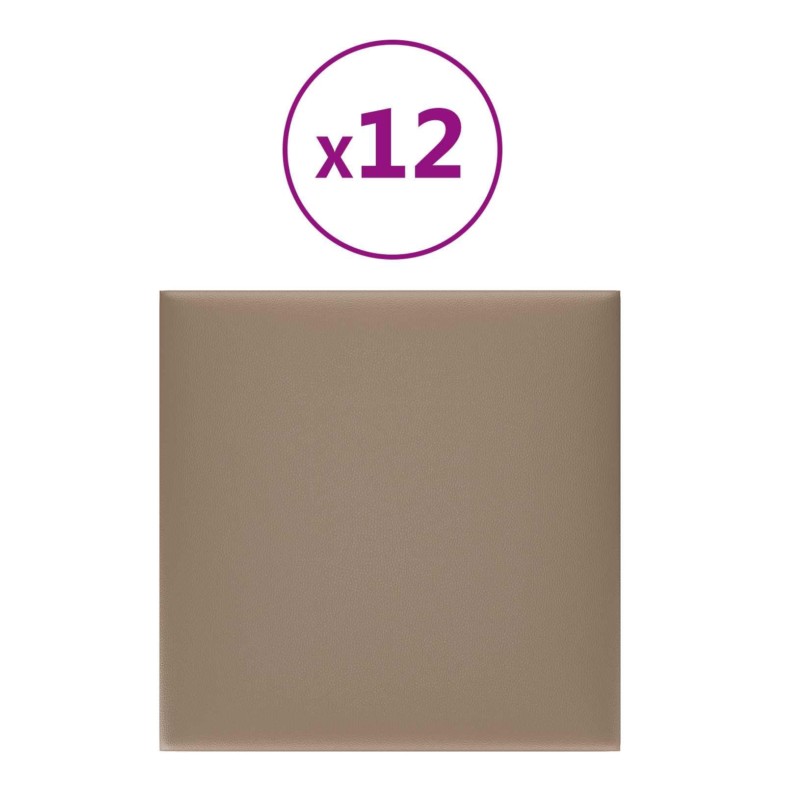 Juego de 12 cabezales de pared de 30 x 30 cm, tejido capuchino, revestimiento de pared para dormitorio, pared interior, renovación, moderno, montaje