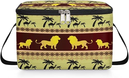 Miniatura 8 de Bolsa de almuerzo aislada con diseño de animales, árboles, rayas, fondo para mujer, reutilizable, bolsa cuadrada de comida para adultos y hombres,