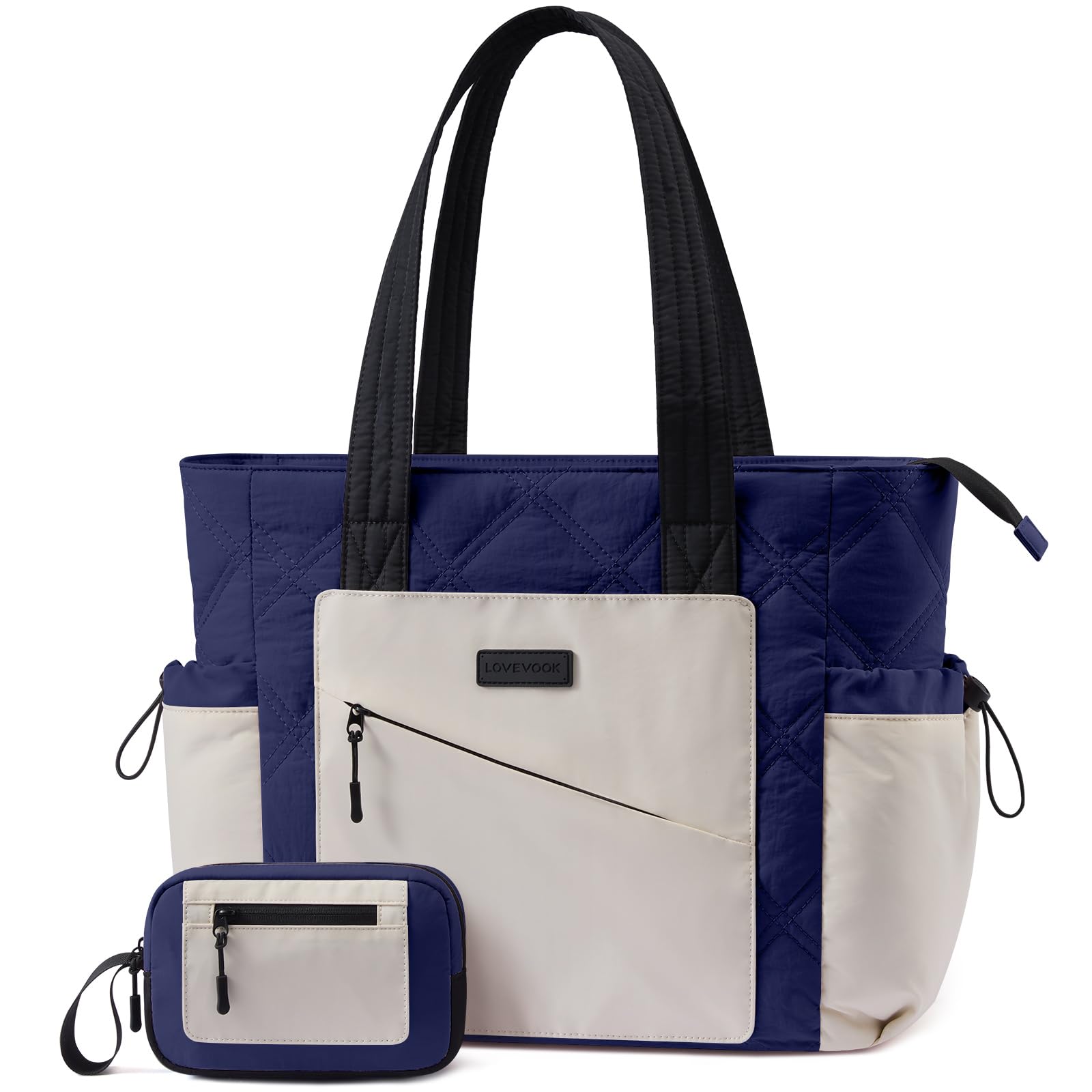 LOVEVOOK Shopper Tasche Damen Groß, Arbeitstasche Leicht Handtasche Puffer Tote Work Bag 15,6/17,3 Zoll Laptoptasche Schultasche, Bürotasche Lehrertasche Handbags Women für Uni Business Reisen