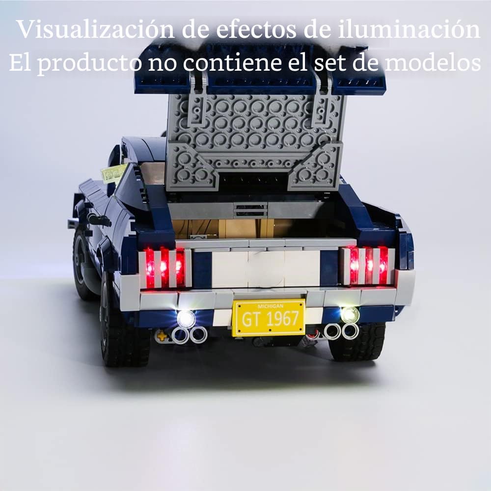 GEAMENT Conjunto de Luces LED por Ford Mustang - Compatible con Lego Creator 10265 de Bloques de construcción (Juego Modelo no Incluido)