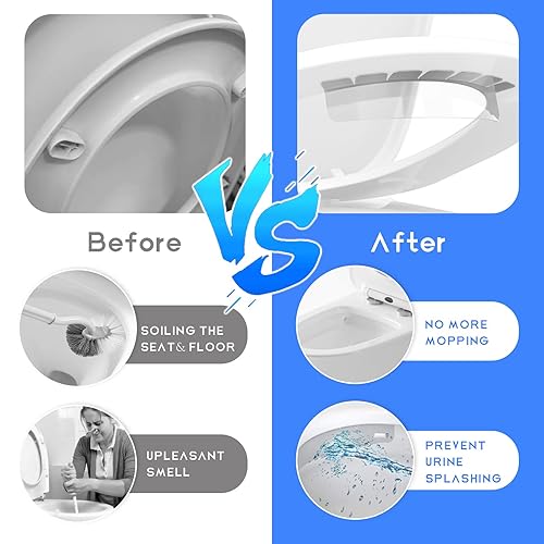 Miniatura 6 de Protectores contra salpicaduras para asiento de inodoro, paquete de 4 protectores contra salpicaduras para niños y adultos, deflector de orina