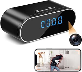 1080P Hidden Spy Camera Wireless WiFi Hidden Camera Clock Hidden Cameras for Home Security Monitor Video Recorder Nanny Cam 140 Angle Night Vision Motion Detection