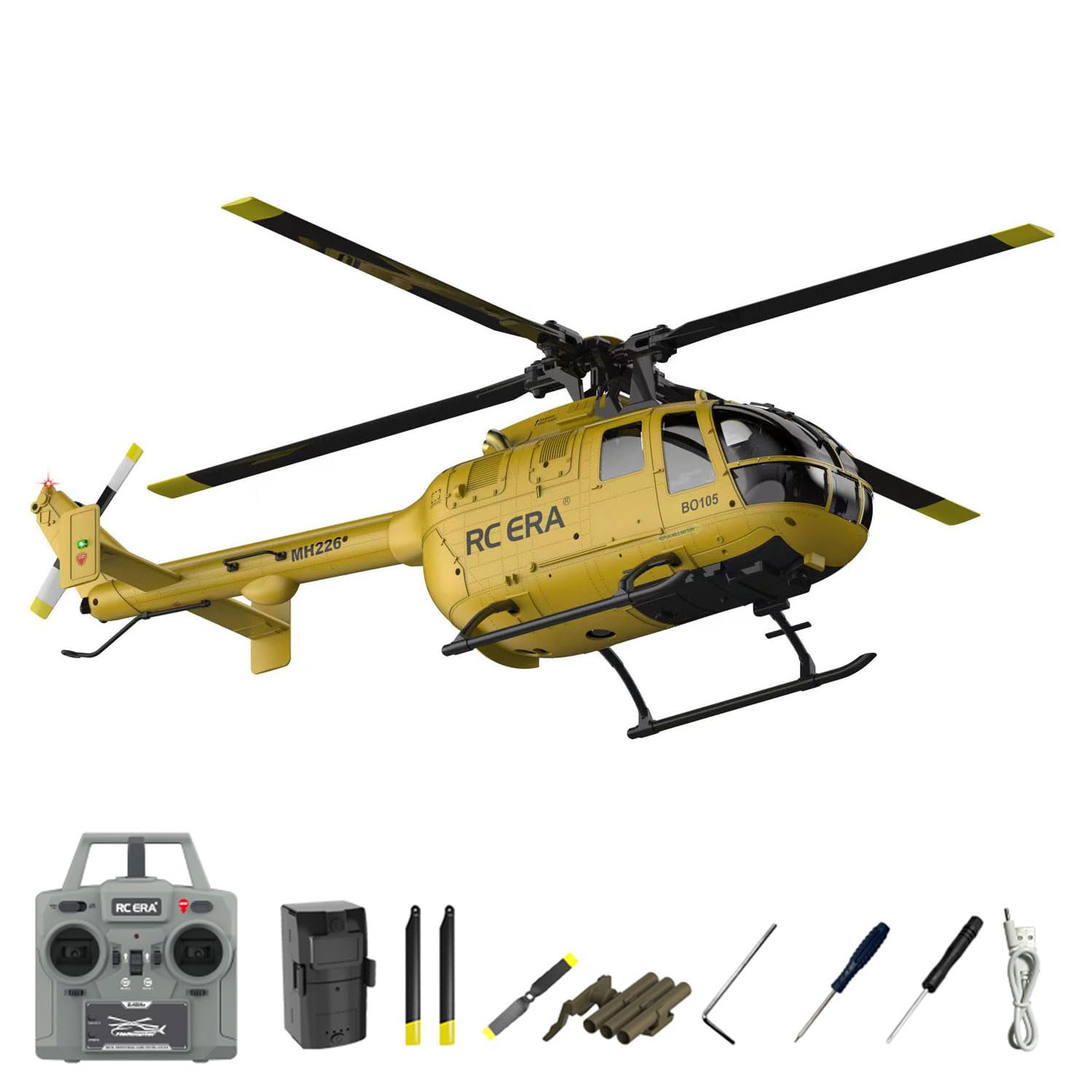 TOUCAN RC HOBBY RC ERA C180 1/25 Fern gesteuerter Hubschrauber 3-Gang-BO-105 RC Flugzeug Modell bürstenloses Motor-Gyroskop TOF LiDAR Höhen Schloss