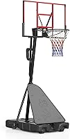 PolarAurora Portable Basketball Hoop: 4.4-10FT Adjustable Height, 45'' Shatterproof PC Backboard for Kids Adults Indoor Outdoor