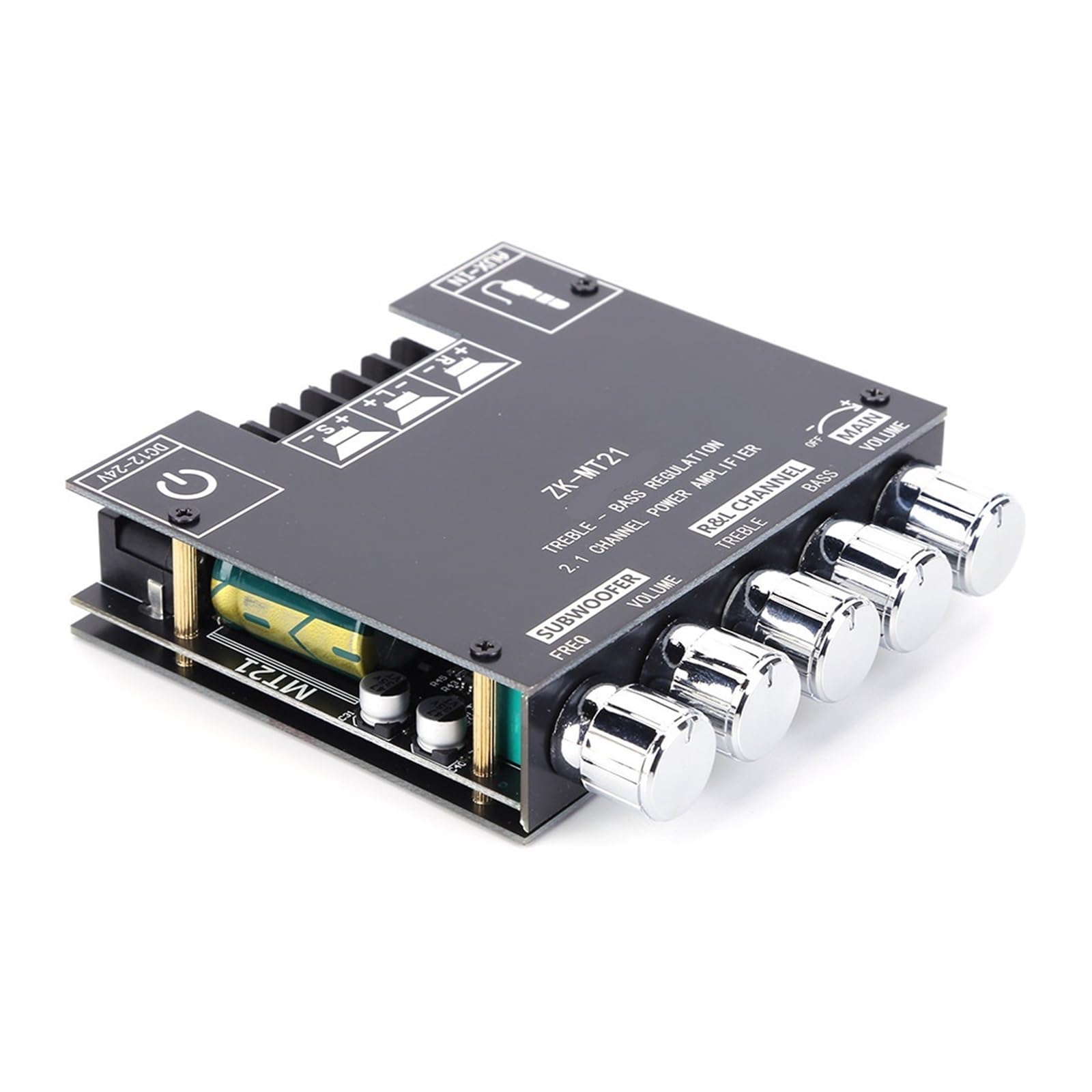 Digital Power Amplifier Board 2.1 Channel Subwoofer AUX Stereo BT 5.0 Bass Amp for Home
