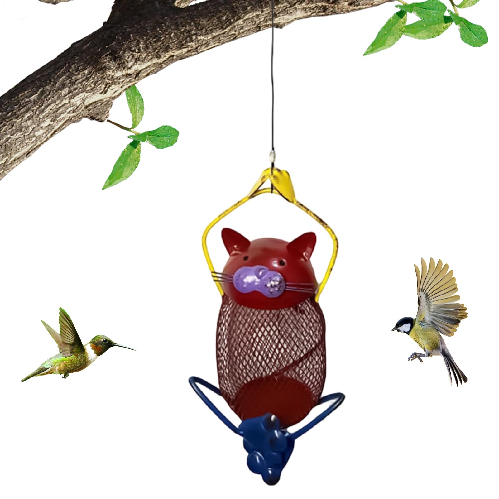 Mangeoire à oiseaux en métal haut de gamme avec cadre métallique de décoration