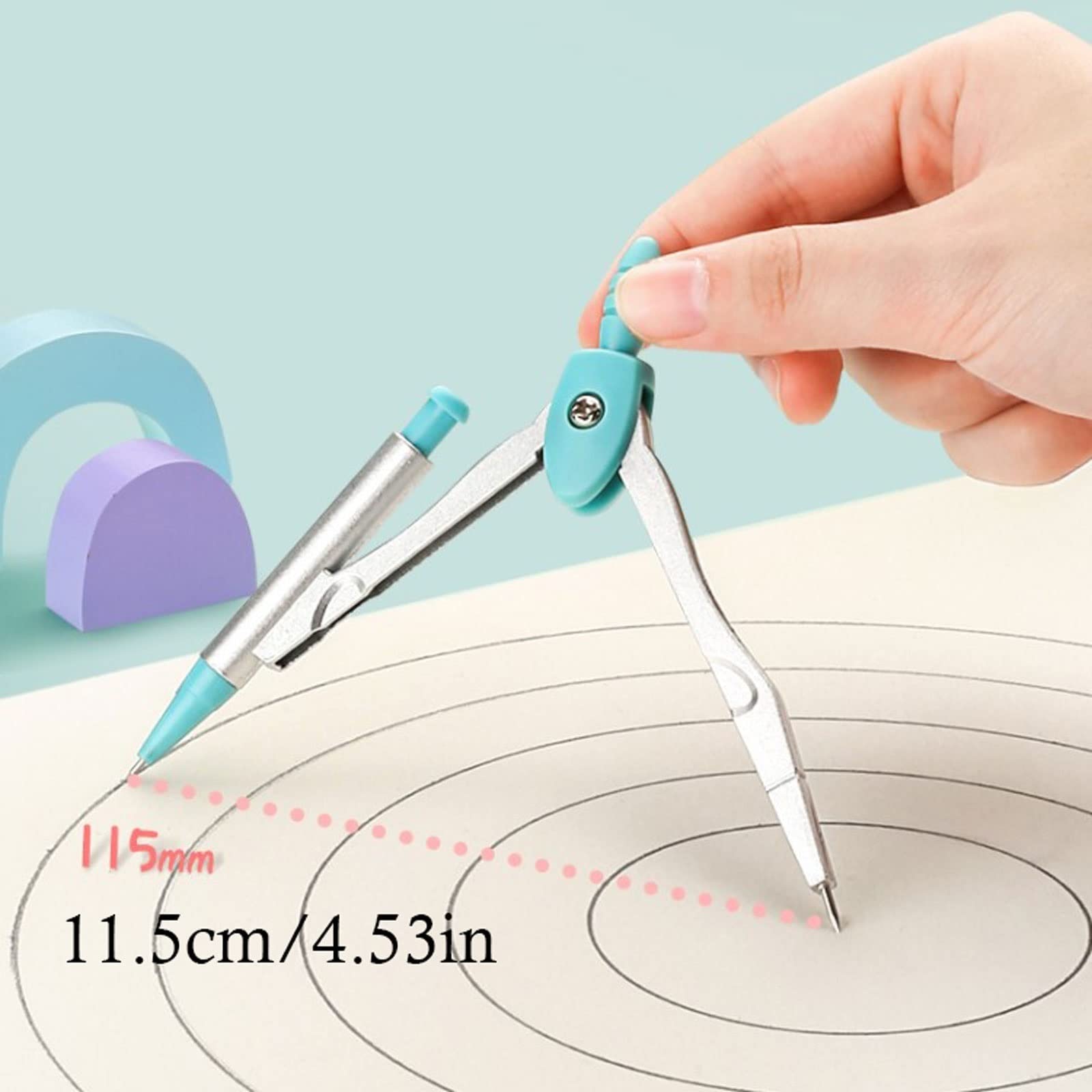 SwePer Zeichenkompass Zirkel Lineal Set Gerades Lineal Dreieck Zeichenwerkzeug Multifunktionaler Schüler Lernen Zeichnen Student Use Student Geometry Math Set (Color : B)