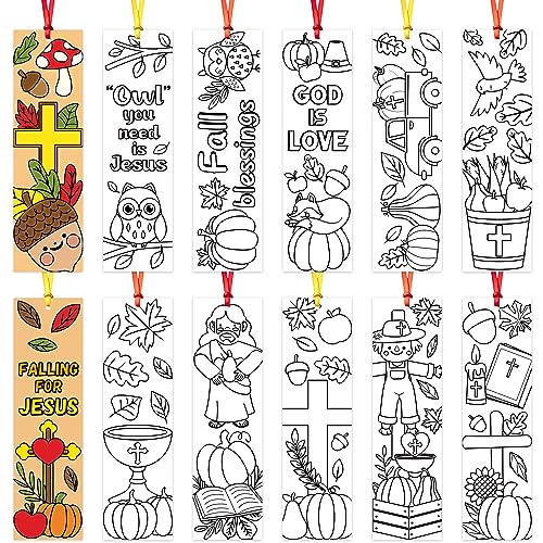 Lot de 75 marque-pages vierges à colorier pour enfants, thème religieux, fournitures d'art chrétiennes pour enseignants, étudiants, cadeaux de fête, récompenses scolaires du dimanche