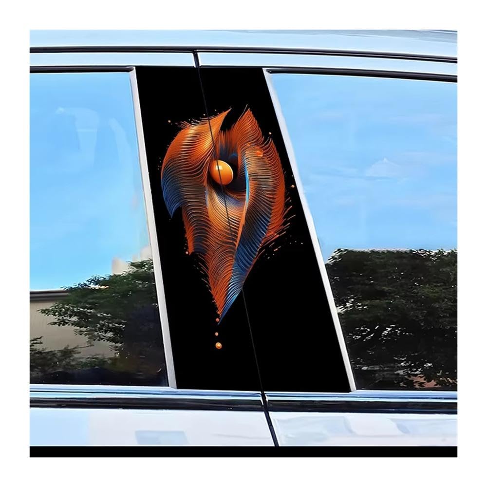 Bertdcx One Color 2Pcs Car Center Pillar Protection Stickers Vortex Pattern Scratch Resistant Film Auto Parts