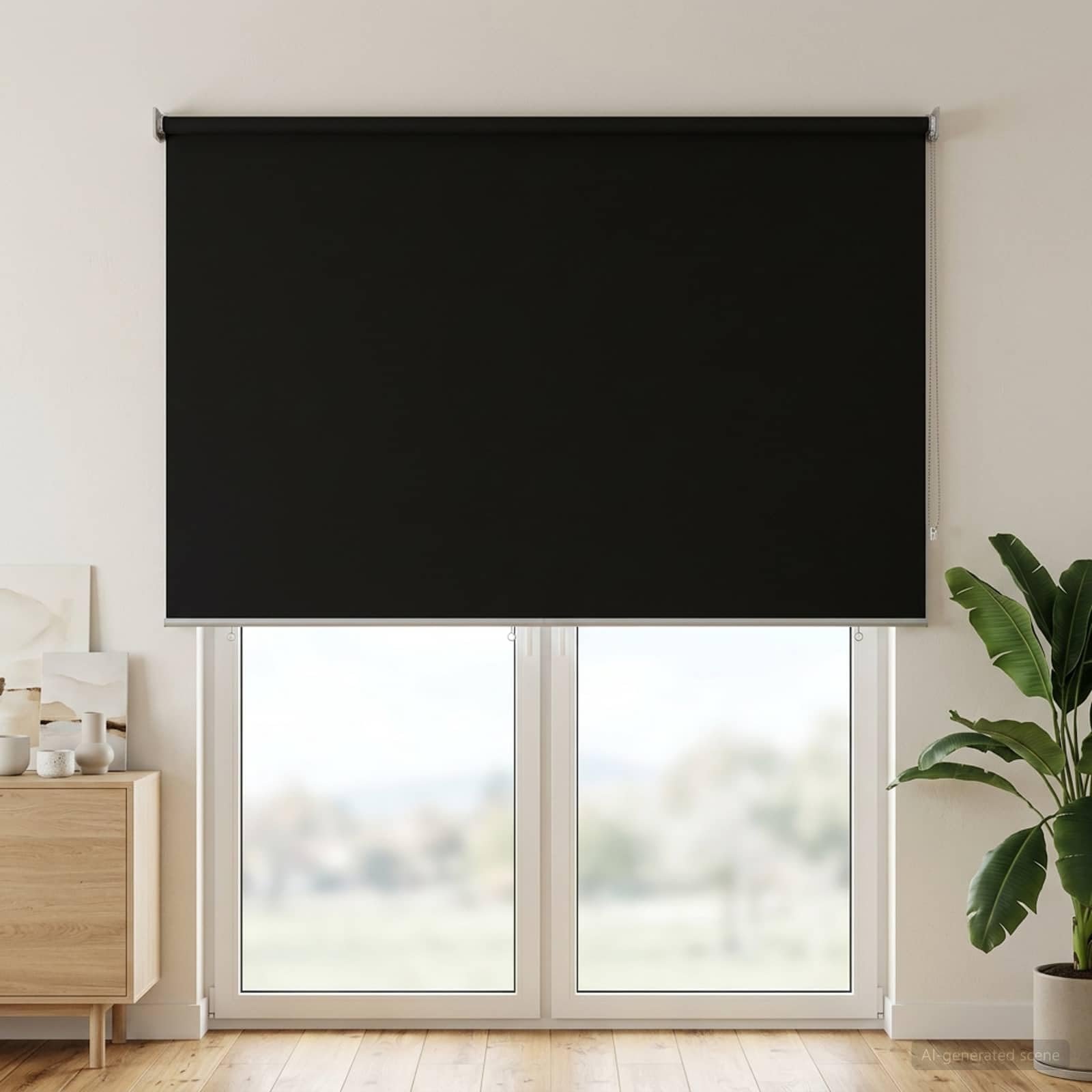Tenda avvolgibile in poliestere antracite, protezione UV | Controllo termico estate inverno, filtro luce, montaggio a parete o soffitto, vita privata rafforzata