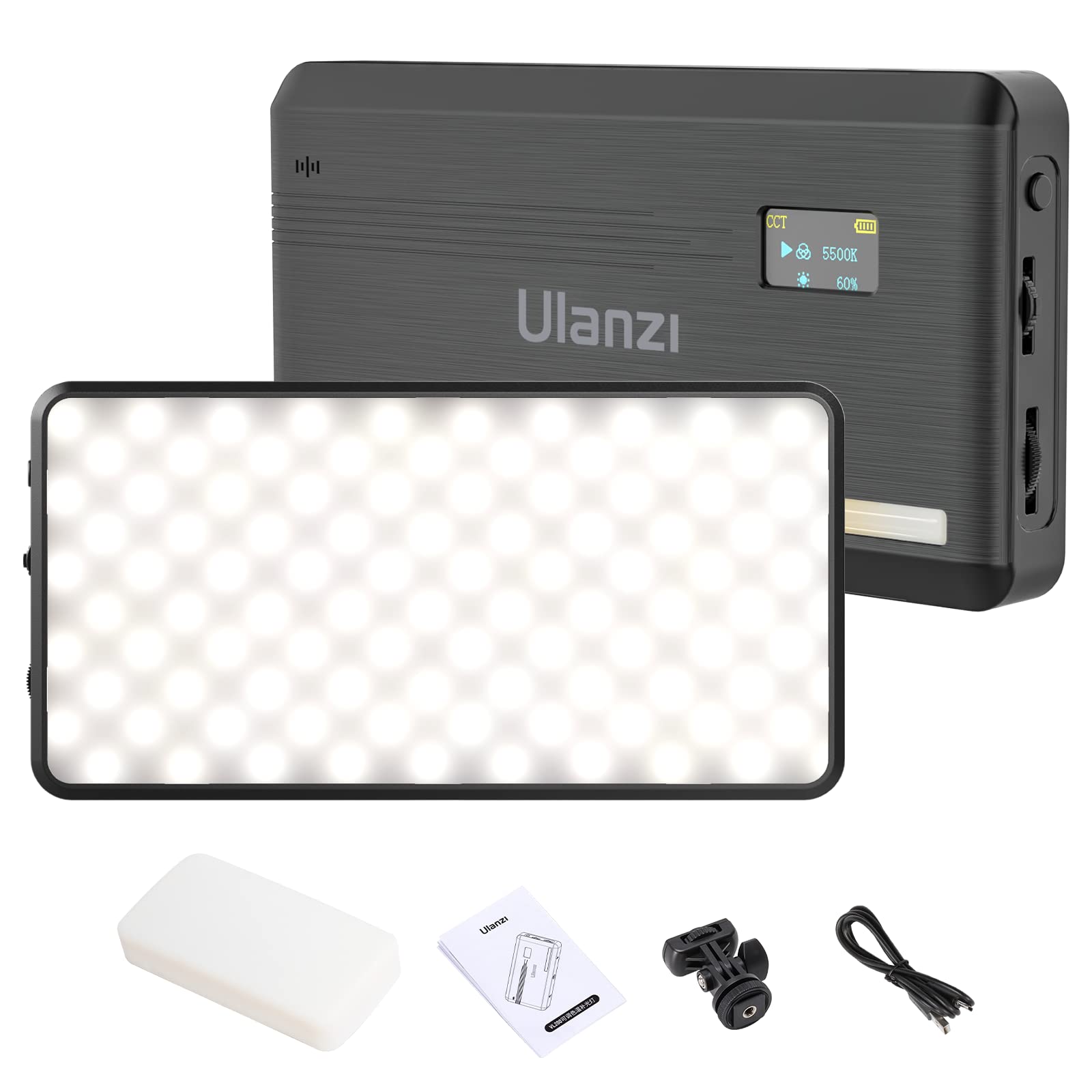 ULANZI VL200 Bi-Color LED Video Light, Portable Camera Light w