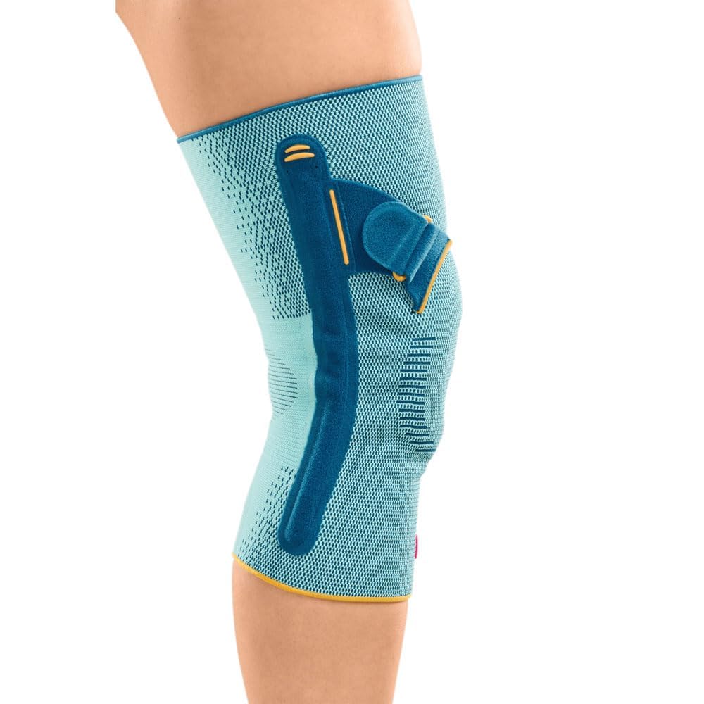 Genumedi® PT Rodillera | Mint-Blue Talla V Izquierda | Sistema de pelotte para mejorar la guía de la rótula | Rodillera | Estabilización, Antideslizante