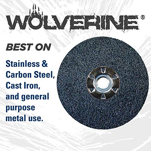 Image of Weiler 62052 Wolverine Zirconia Alumina Resin Fiber Sanding & Grinding Disc, 4-1 /2 inch Diameter, 24 Grit, 5 /8 inch - 11 Hub (Pack of 25)