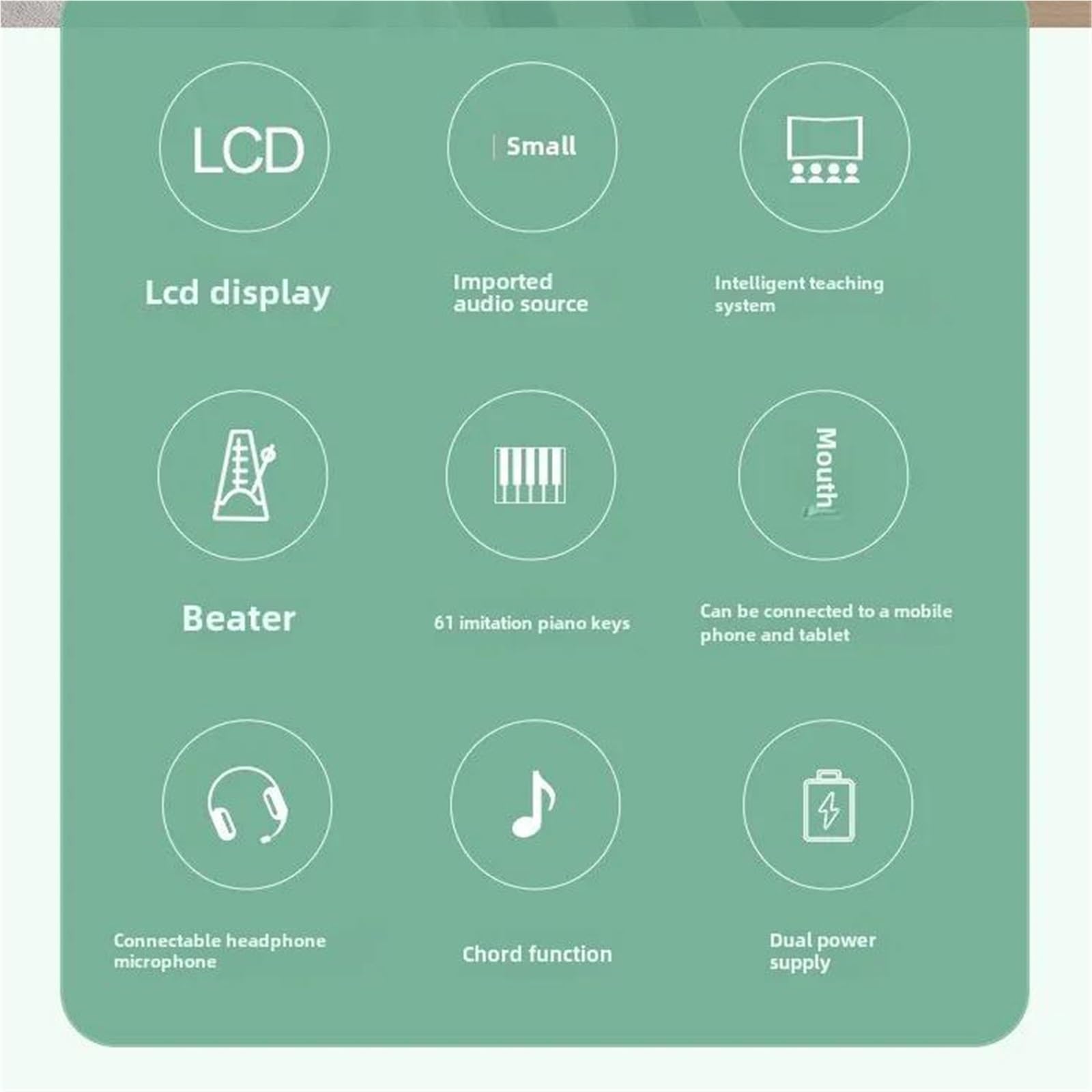Pianos Digitales Para Piano Electrónico Para Adultos Teclado Musical De 61 Teclas Órgano Electrónico Profesional Para Principiantes Pianos Digitales Flexibles(Light)