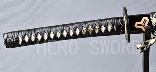 Miniatura 3 de Kill Bill Katana Clay Templado T1095 Acero de Alto Carbono Maquinilla de afeitar Samurai Japonesa Hoja Aguafuerte Grabado Cabeza de Mal Grabado