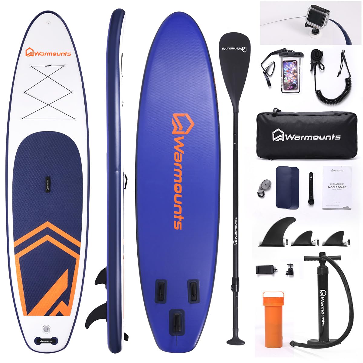 Warmounts 11'6" Inflatable Paddle Board 33" Extra Wide Stand Up Paddleboard for Adults Beginners, All-Around SUP Board with Accessories Included, Maximum Load 190kg