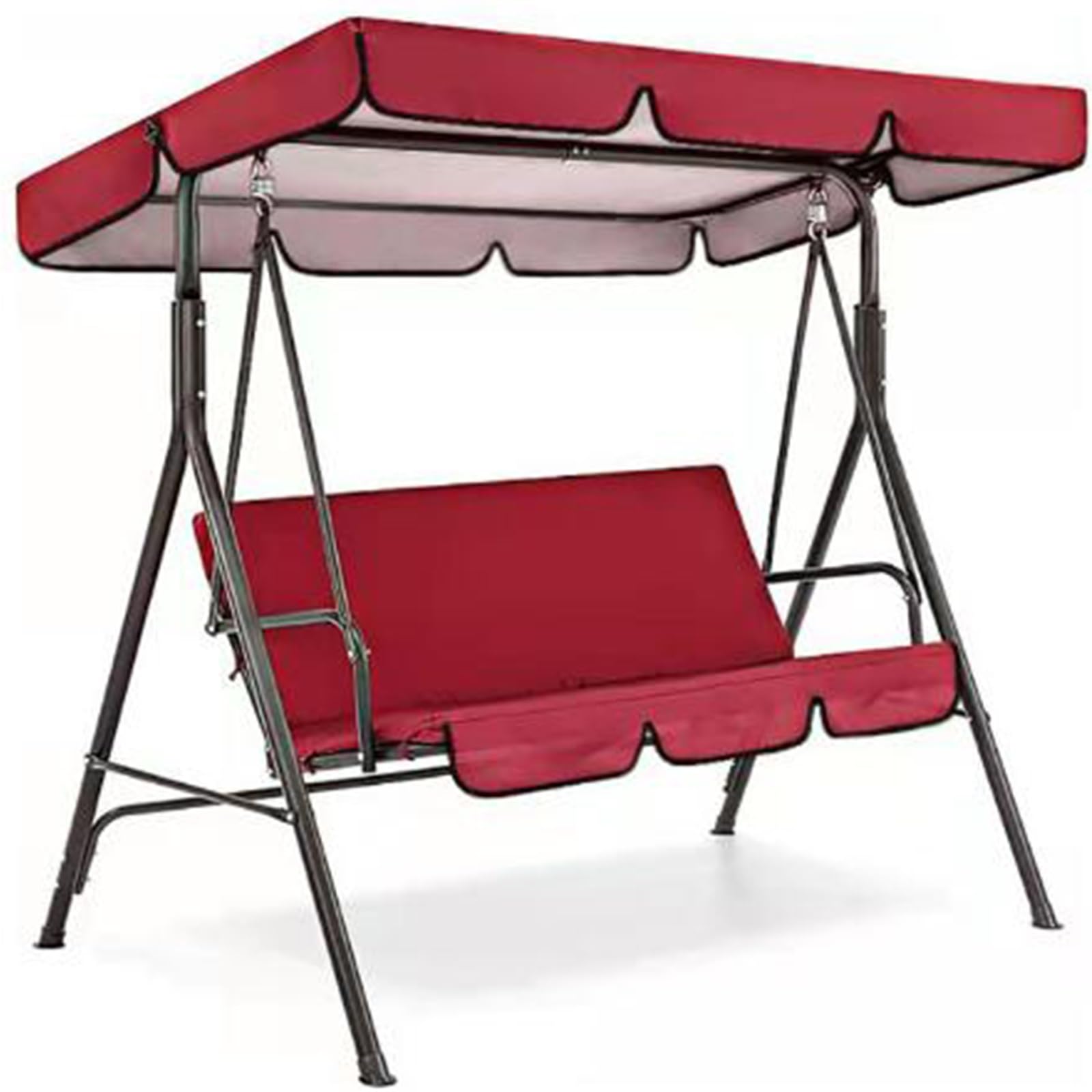 Toldo para Silla de Columpio, Funda de Cojín para Asiento de Columpio, Columpio de Jardín de 2 y 3 Plazas Silla Balancín, para Silla Mecedora de Jardín(Red,Top:142 * 120 * 18cm)
