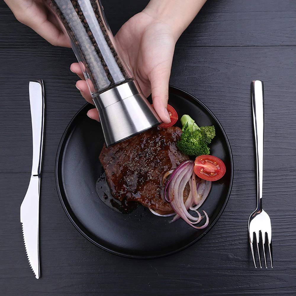 ZAVASIKA Salt & Pepper Crusher, Spice Rack, Salt & Pepper Grinder, Salt