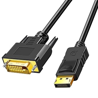 Duttek Displayport to DVI Cable 6 Feet/1.8M, Displayport Male to DVI Male Cable1920x1080p, 1080@60Hz, Gold-Plated Plugs for Computer, Desktop, Laptop, PC, Monitor, Projector