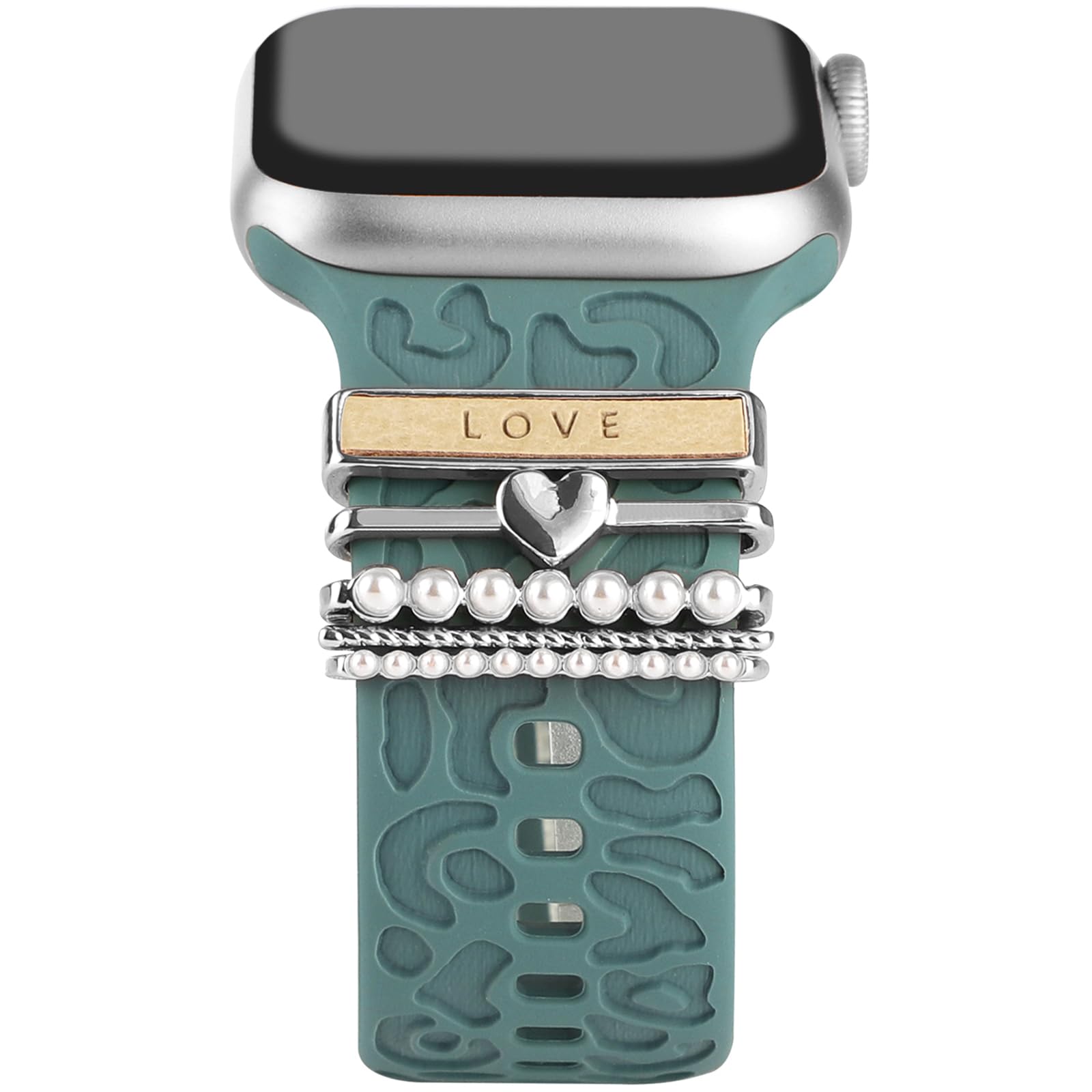Decorative Rings Loops Compatible with Apple Watch Silicone Bands Charms