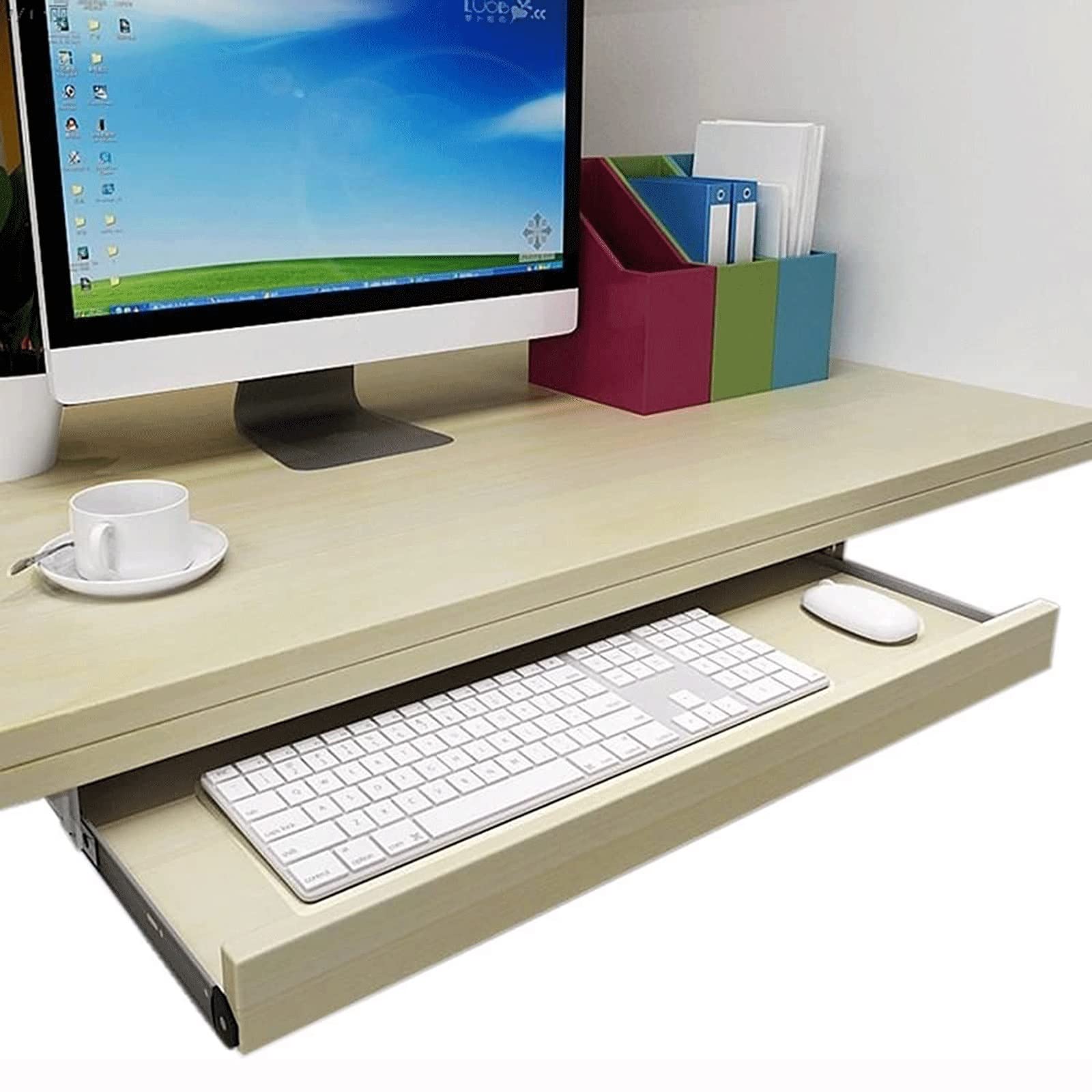 Buy Keyboard Drawer Tray, Wooden Desk Extender Sliding Keyboard Tray