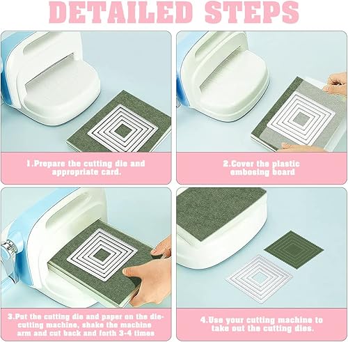 Miniatura 3 de Troqueles para hacer tarjetas, sellos y troqueles para hacer tarjetas, troqueles cuadrados para hacer tarjetas, troqueles de corte de metal, juegos